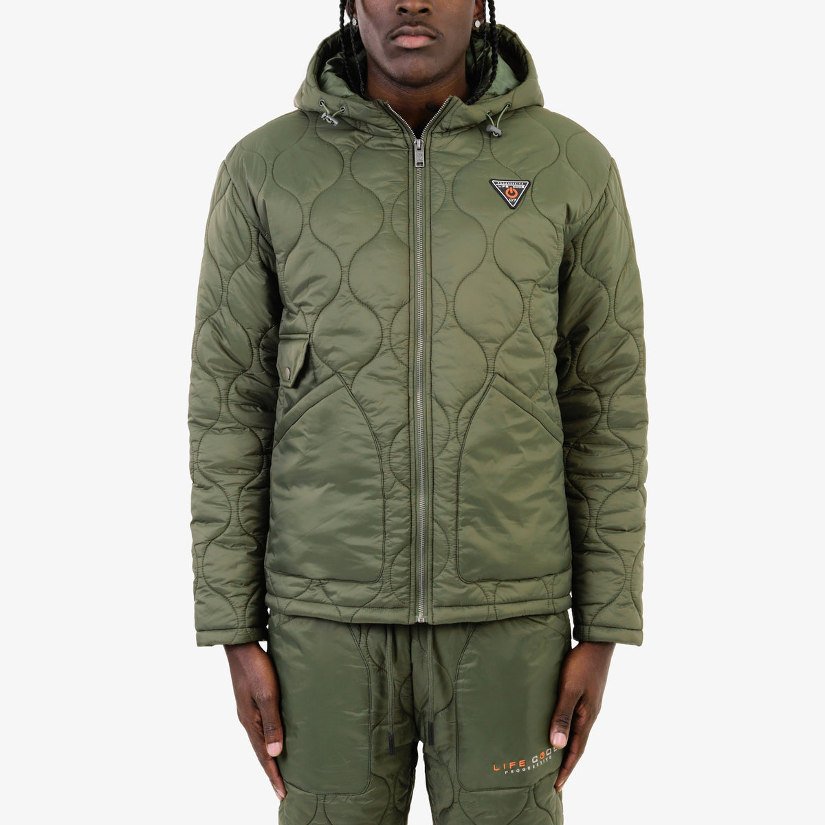 LIFE CODE OLIVE QUILTED JACKET
