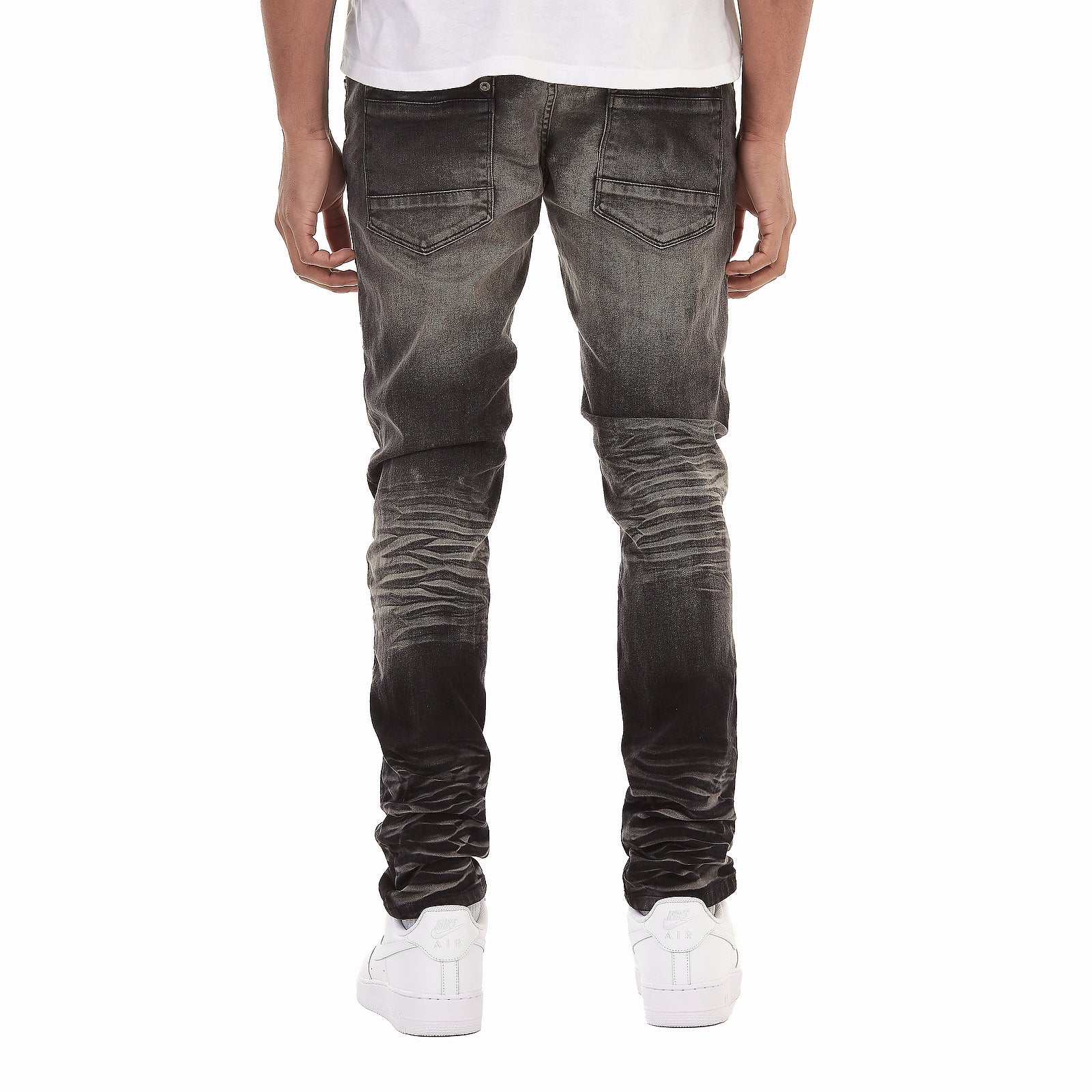 BLACK JEANS W/ PRINT & ROSE EMBROIDERY