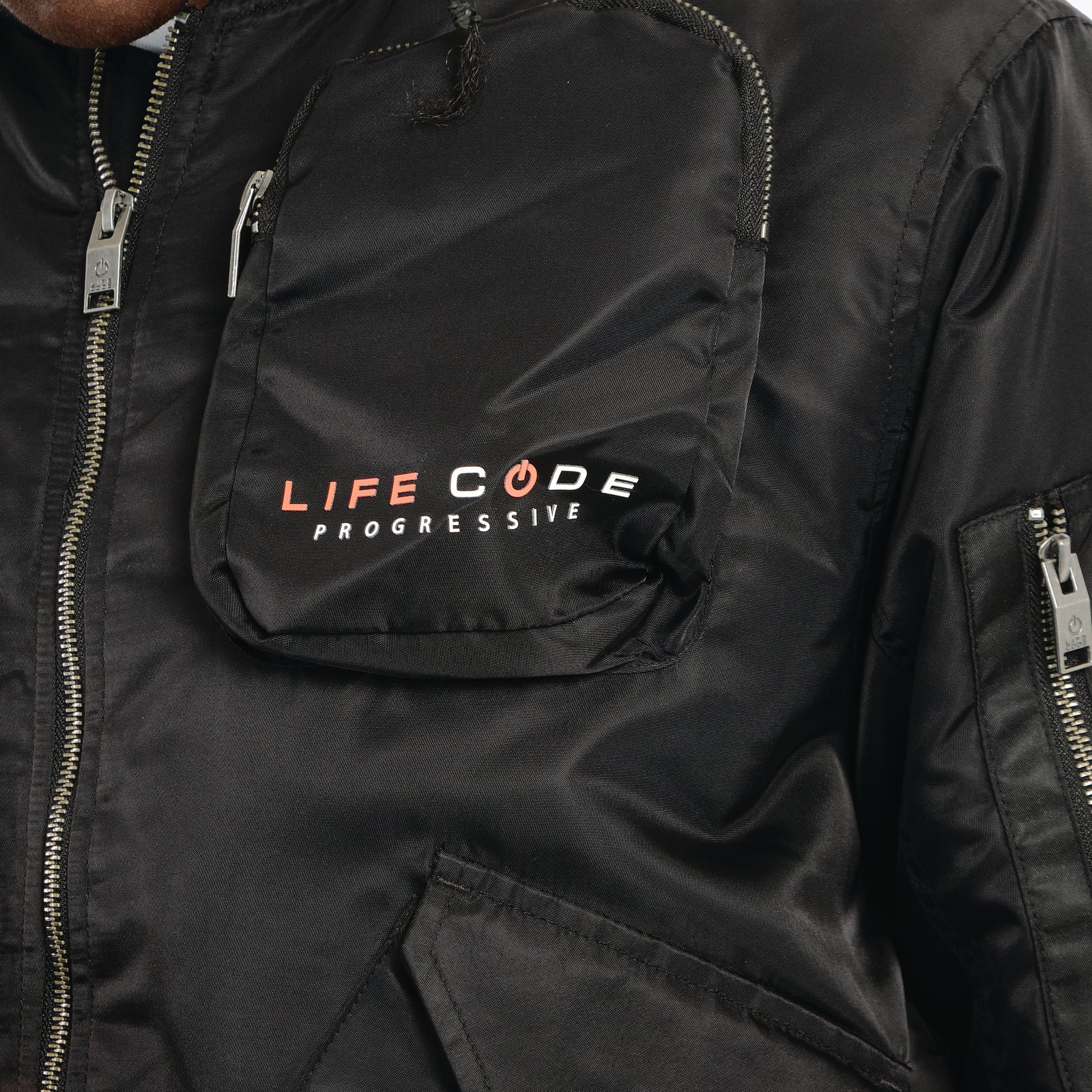 LIFE CODE BLACK BOMBER JACKET