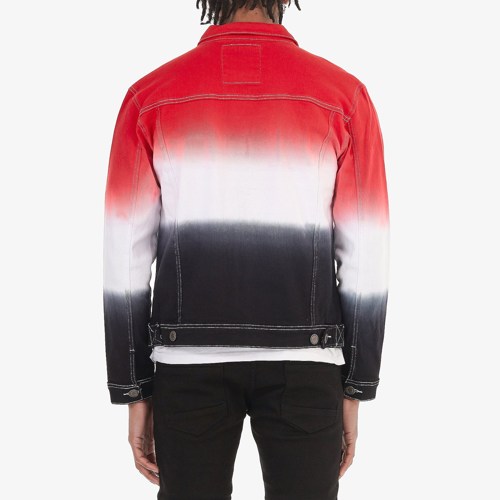 BLACK / RED GRADIENT JACKET W/ PRINTS