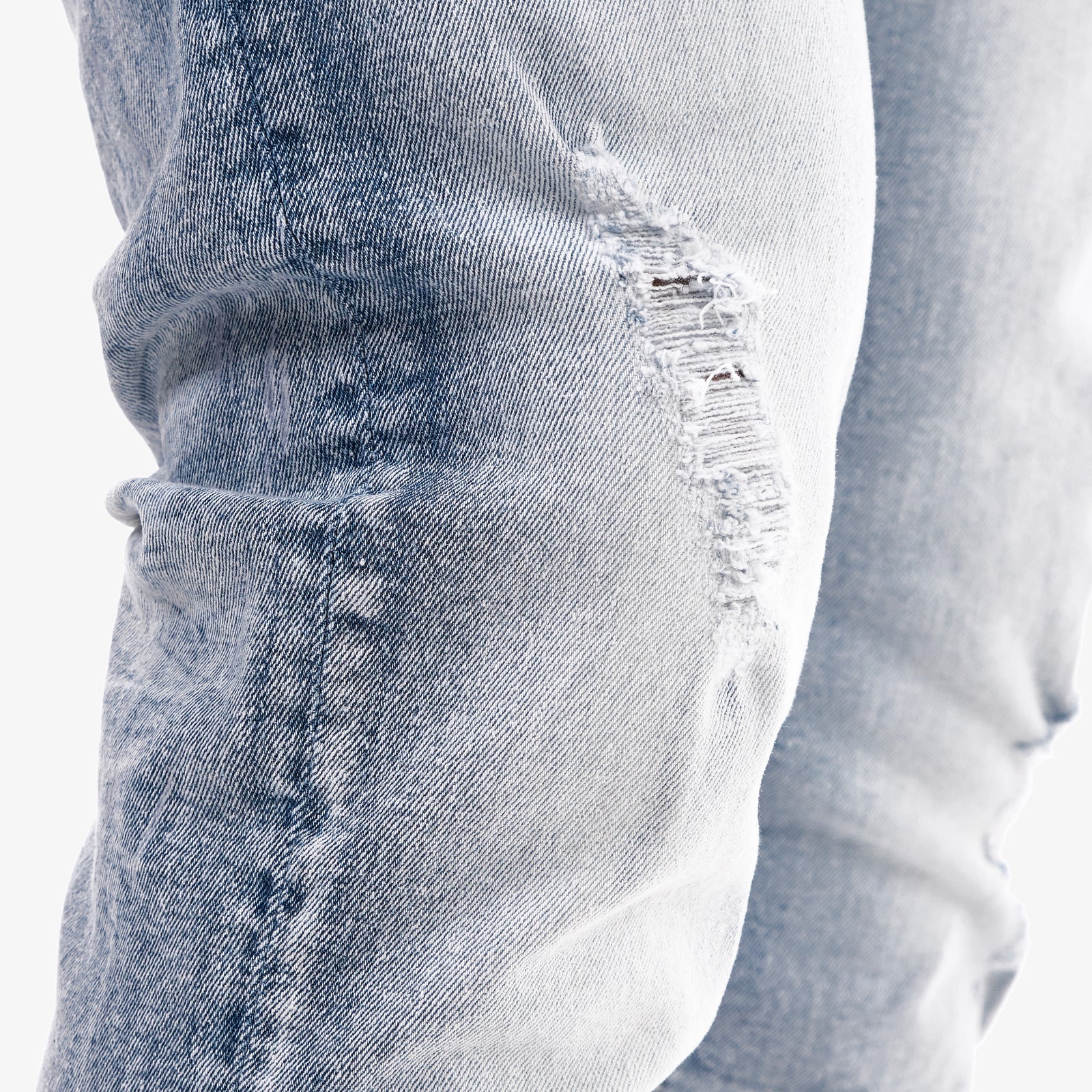 LIGHT SAND BLUE W/ RIPS & STRETCH