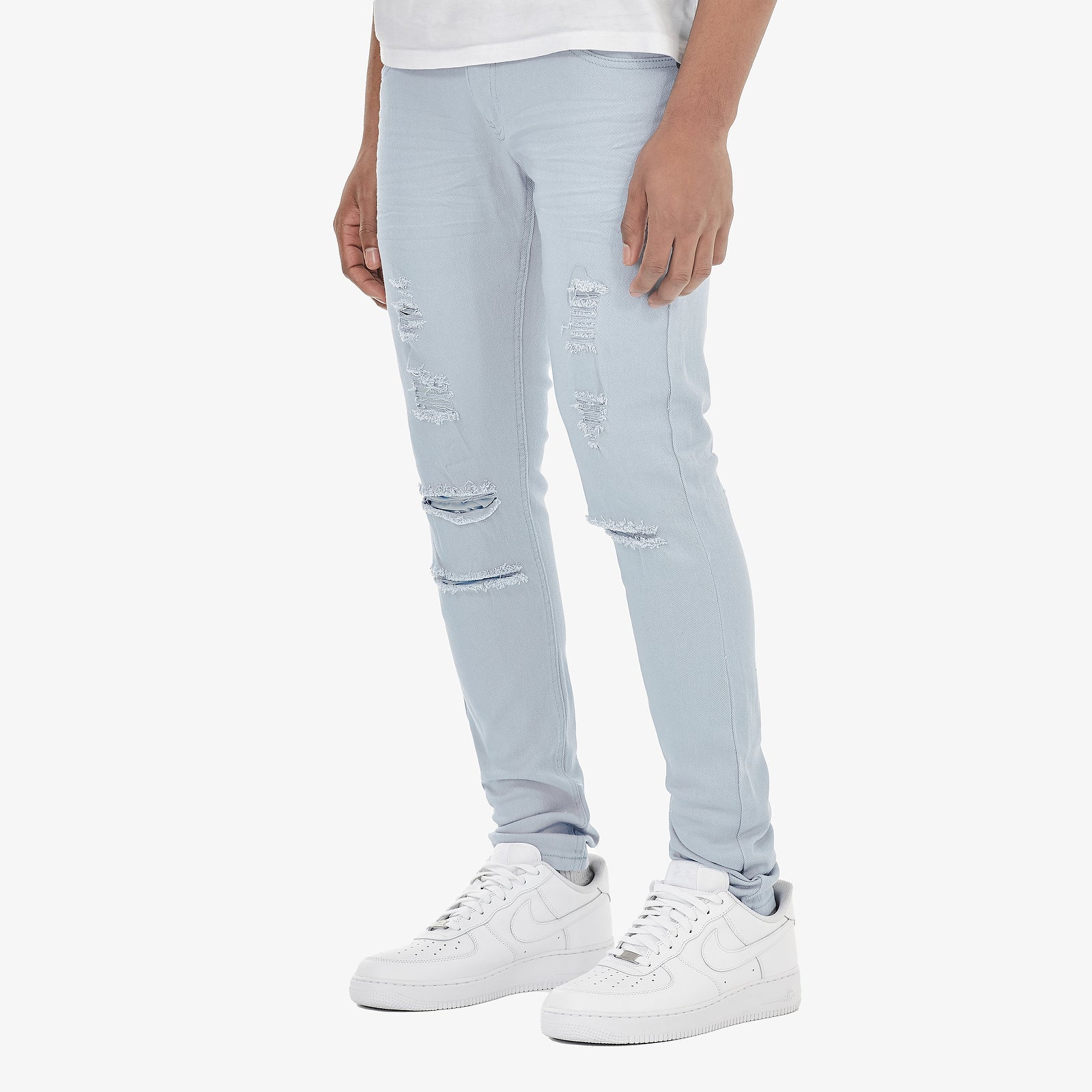 LIGHT BLUE PANTS WITH RIPS