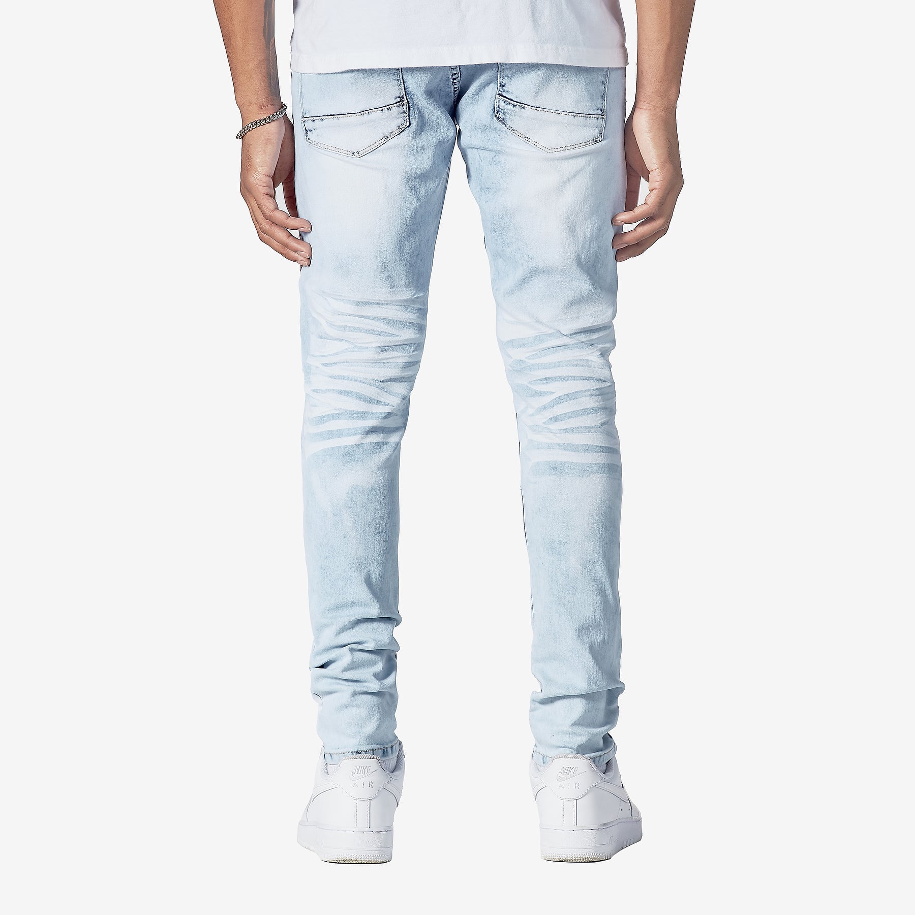 LIGHT SAND BLUE JEANS W/ FLANNEL PATCHWORK - Copper Rivet