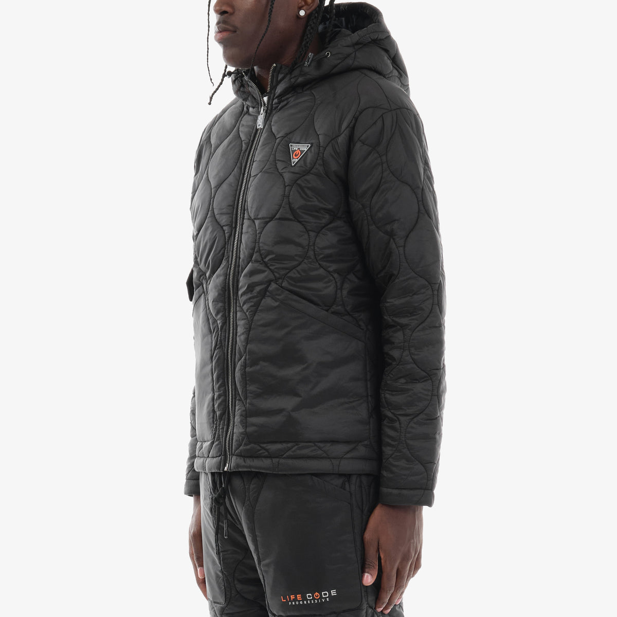 LIFE CODE BLACK QUILTED JACKET