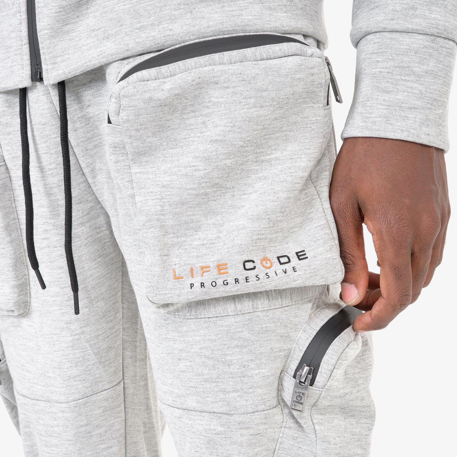 GREY TECH FLEECE MULTI POCKET PANTS