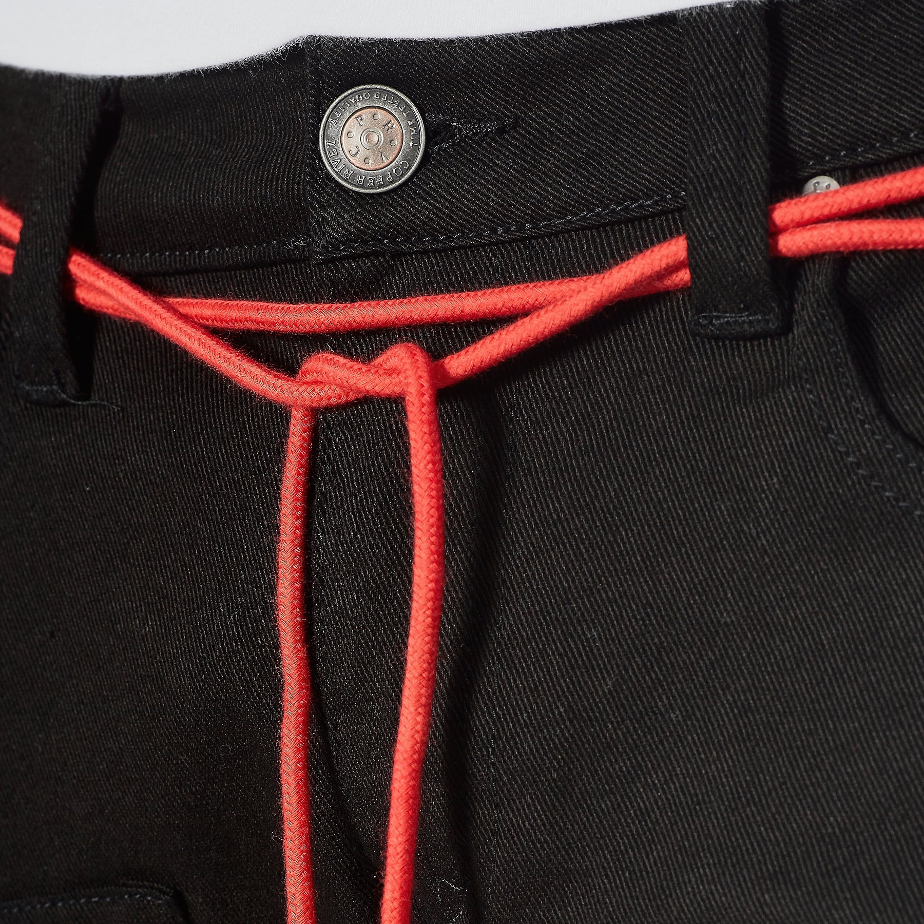 BLACK JEANS W/ WAIST STRING & PRINTS - Copper Rivet