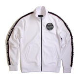 WHITE POLY JERSEY TRACK JACKET W/ SIDE PIPING - Copper Rivet