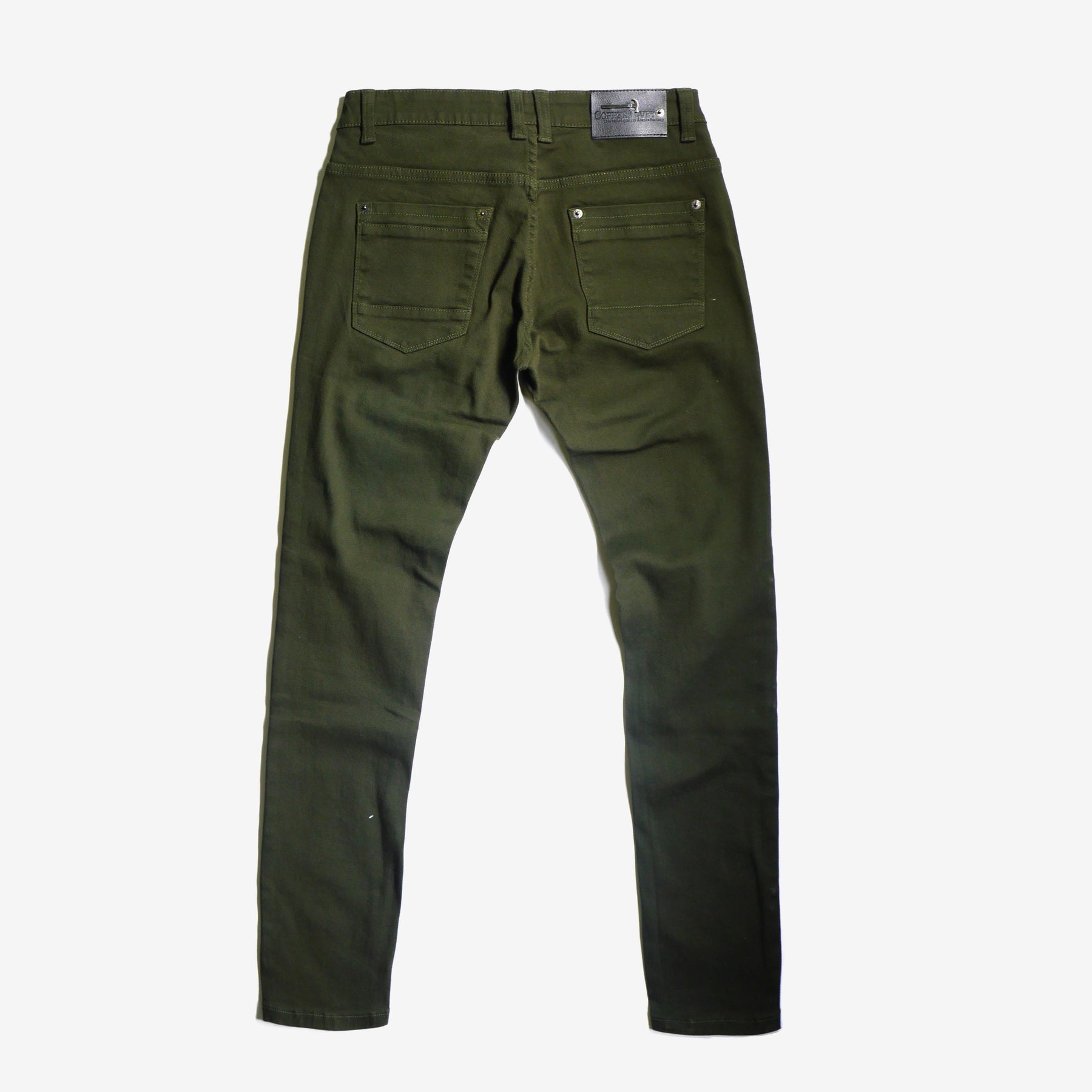 OLIVE PANTS WITH RIPS - Copper Rivet