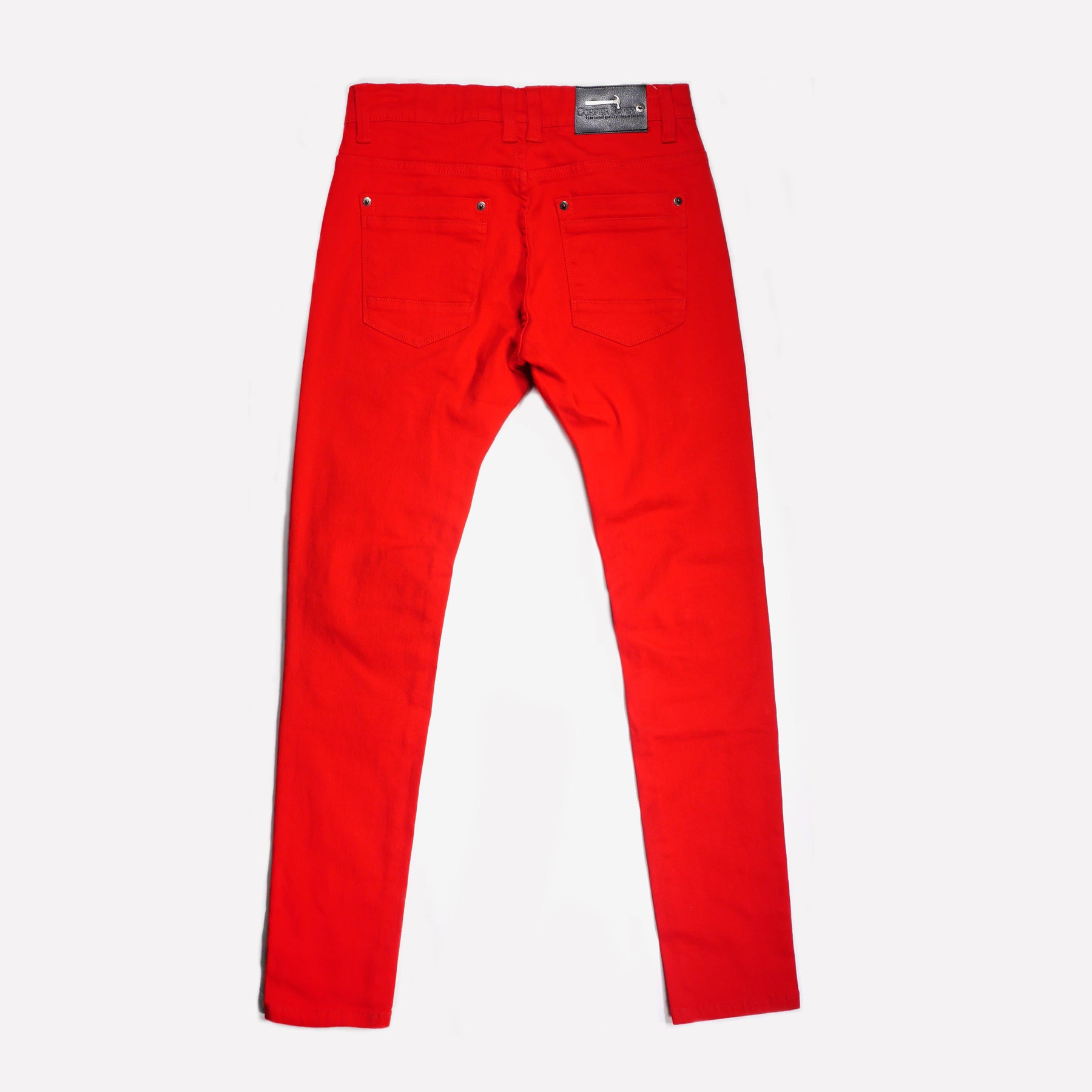 RED PANTS WITH RIPS - Copper Rivet