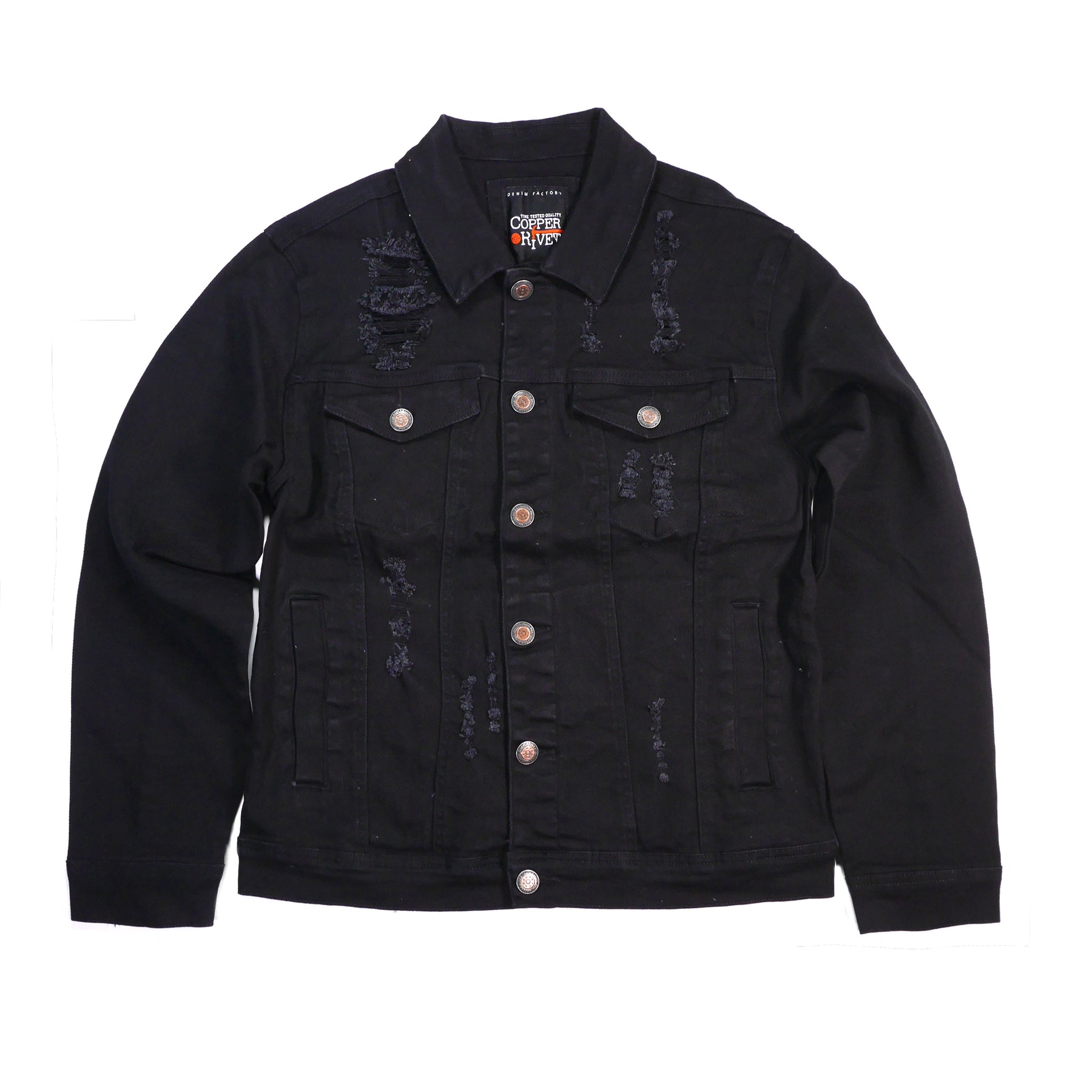 JET BLACK DENIM JACKET - Copper Rivet