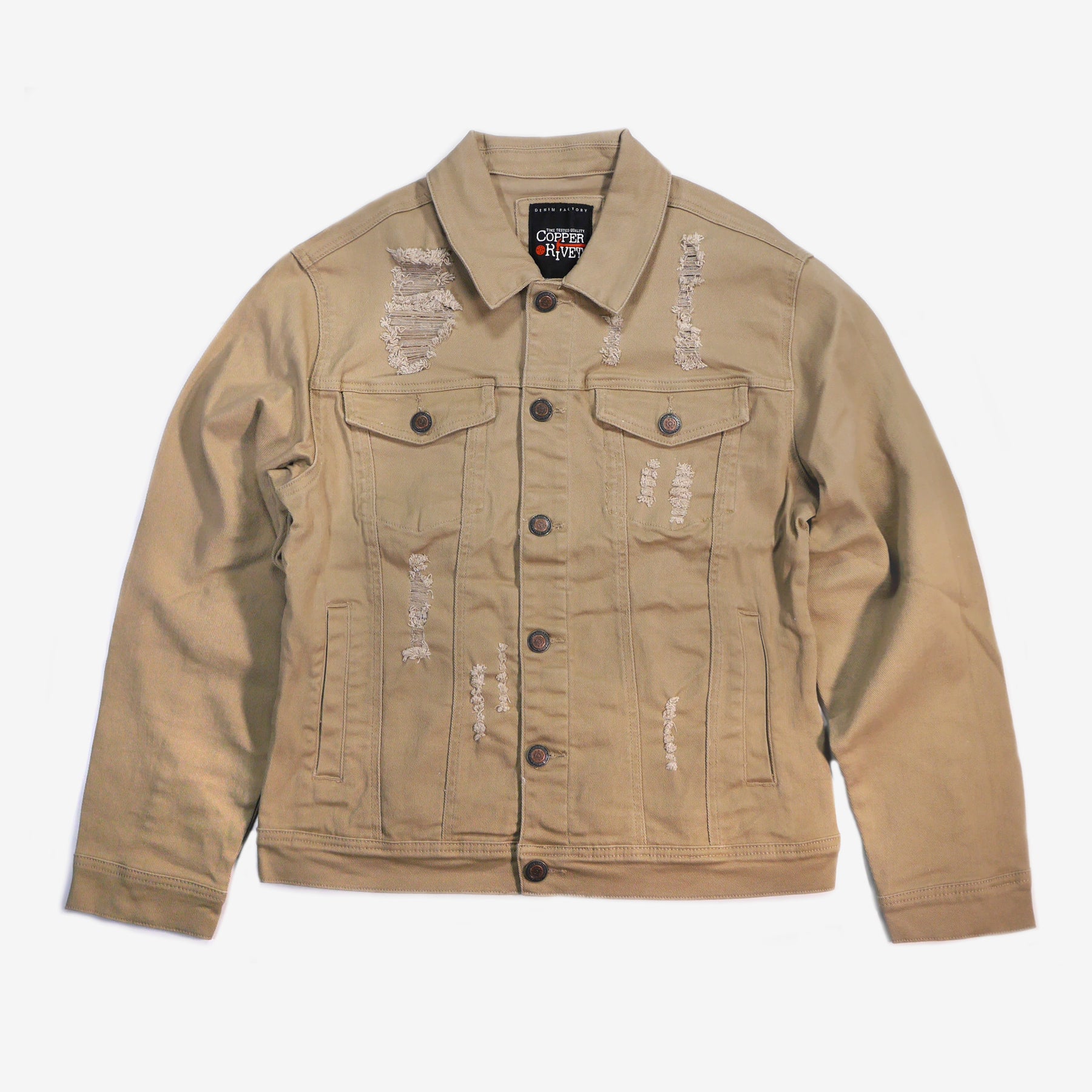 KHAKI DENIM JACKET - Copper Rivet