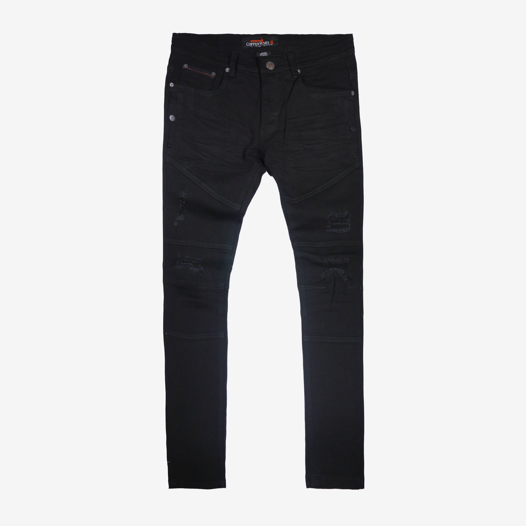 JET BLACK PANTS WITH SIDE POCKETS - Copper Rivet