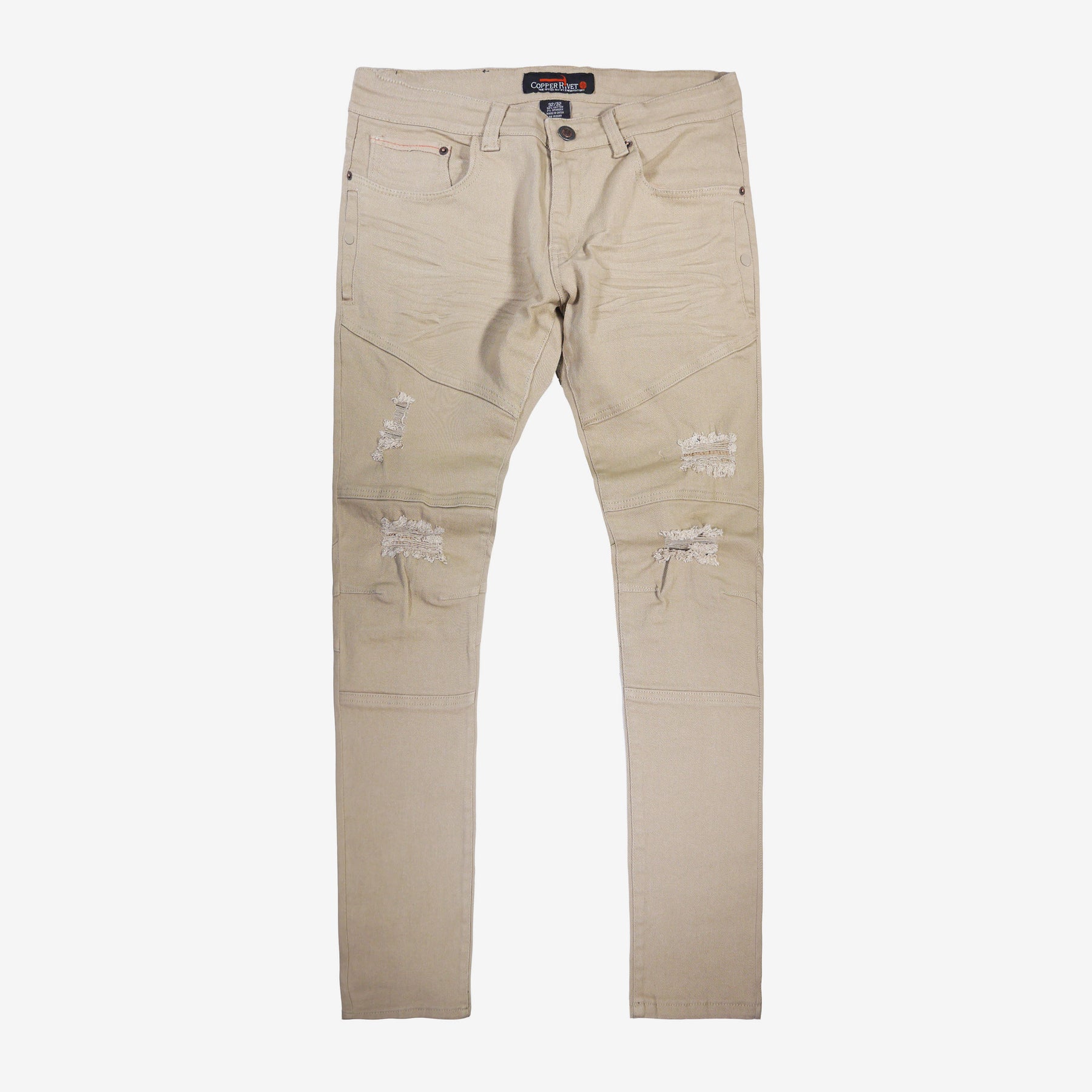 KHAKI TWILL PANTS WITH SIDE POCKETS - Copper Rivet