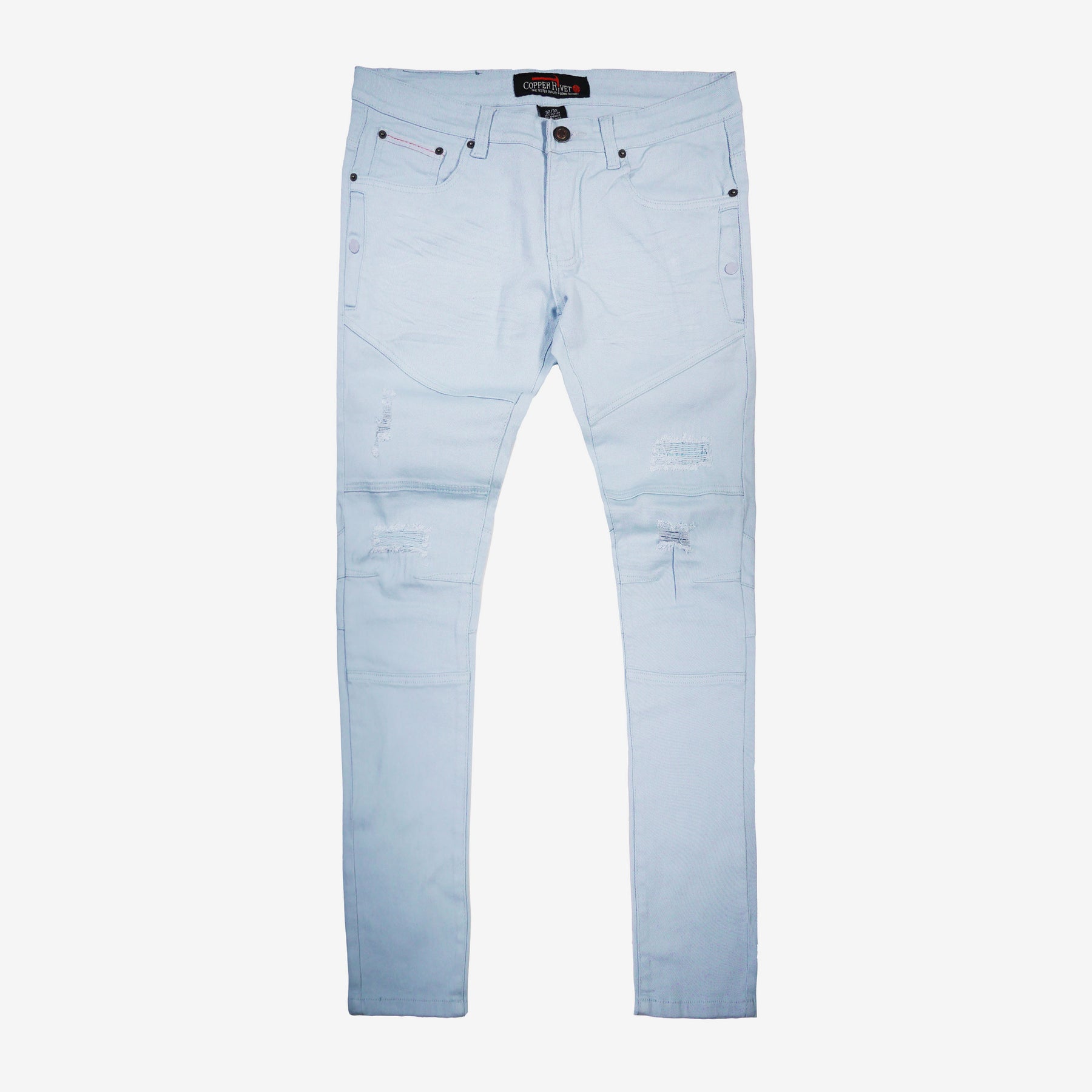 LIGHT BLUE PANTS WITH SIDE POCKETS - Copper Rivet