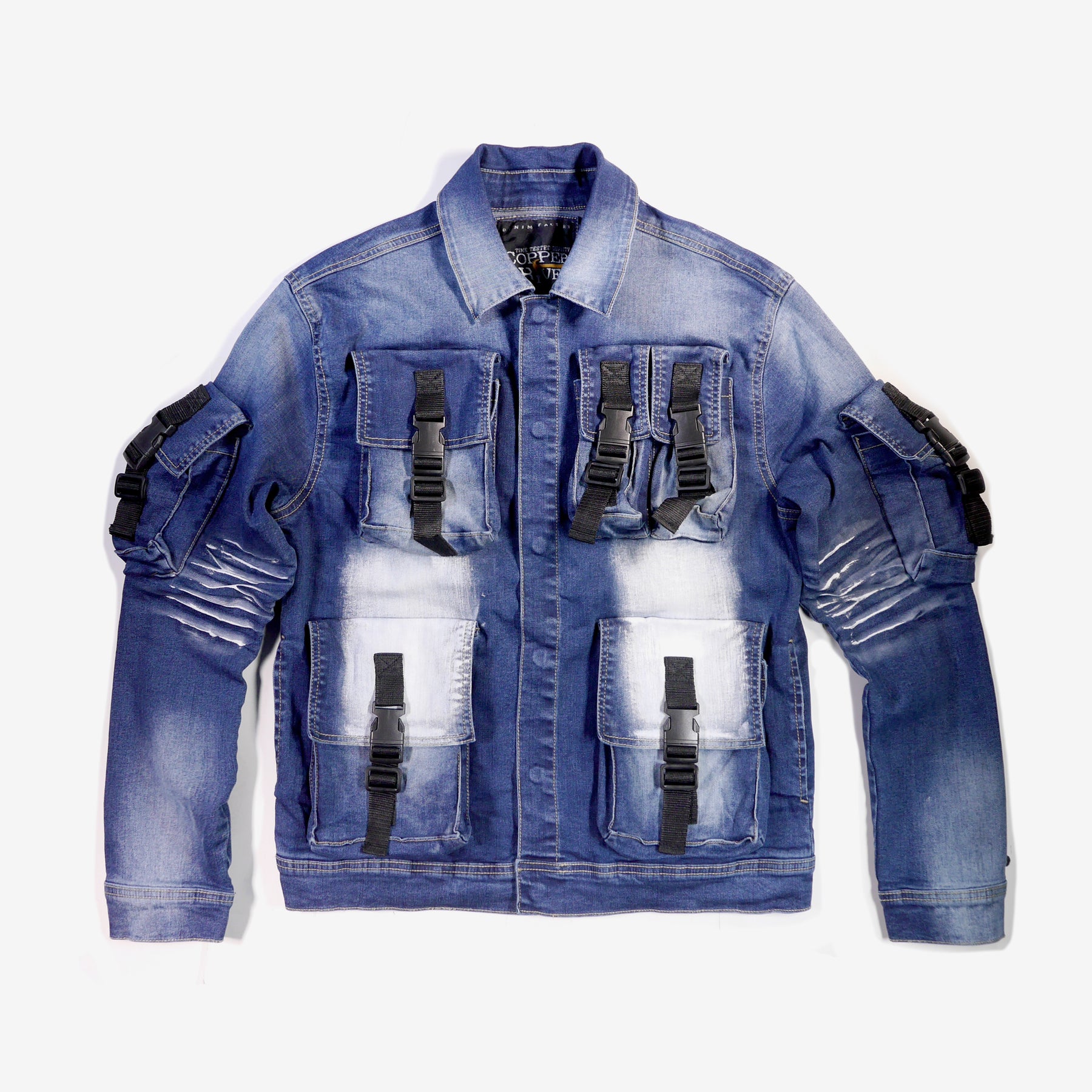 DENIM JACKET WITH UTILITY POCKETS - Copper Rivet