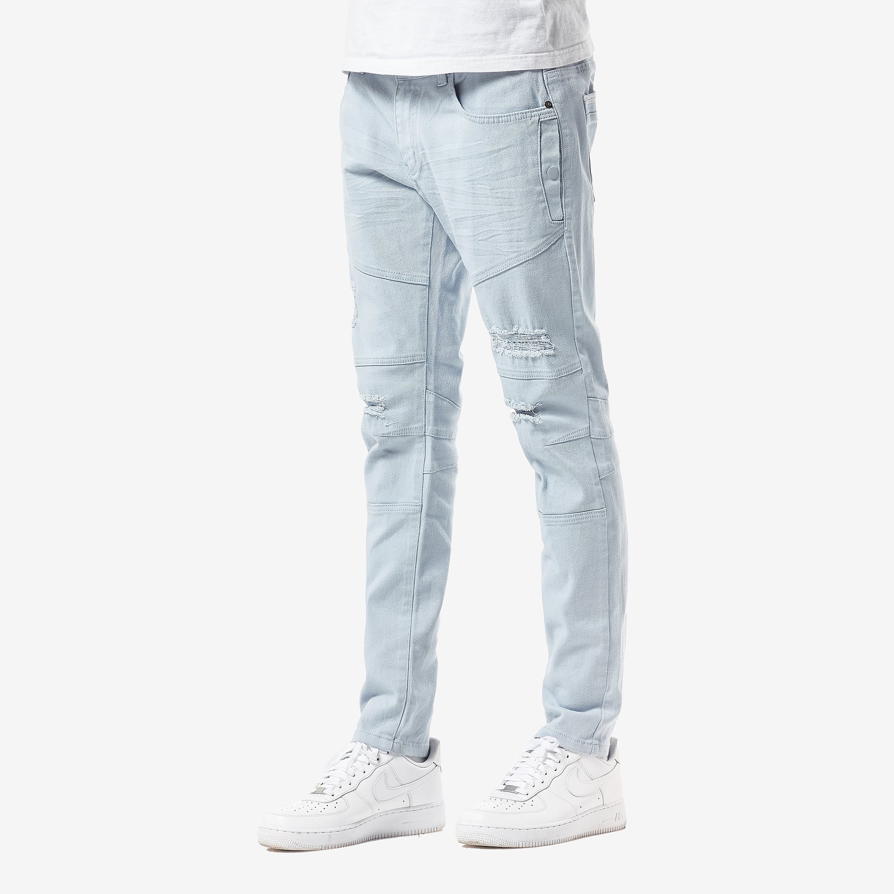 LIGHT BLUE PANTS WITH SIDE POCKETS - Copper Rivet