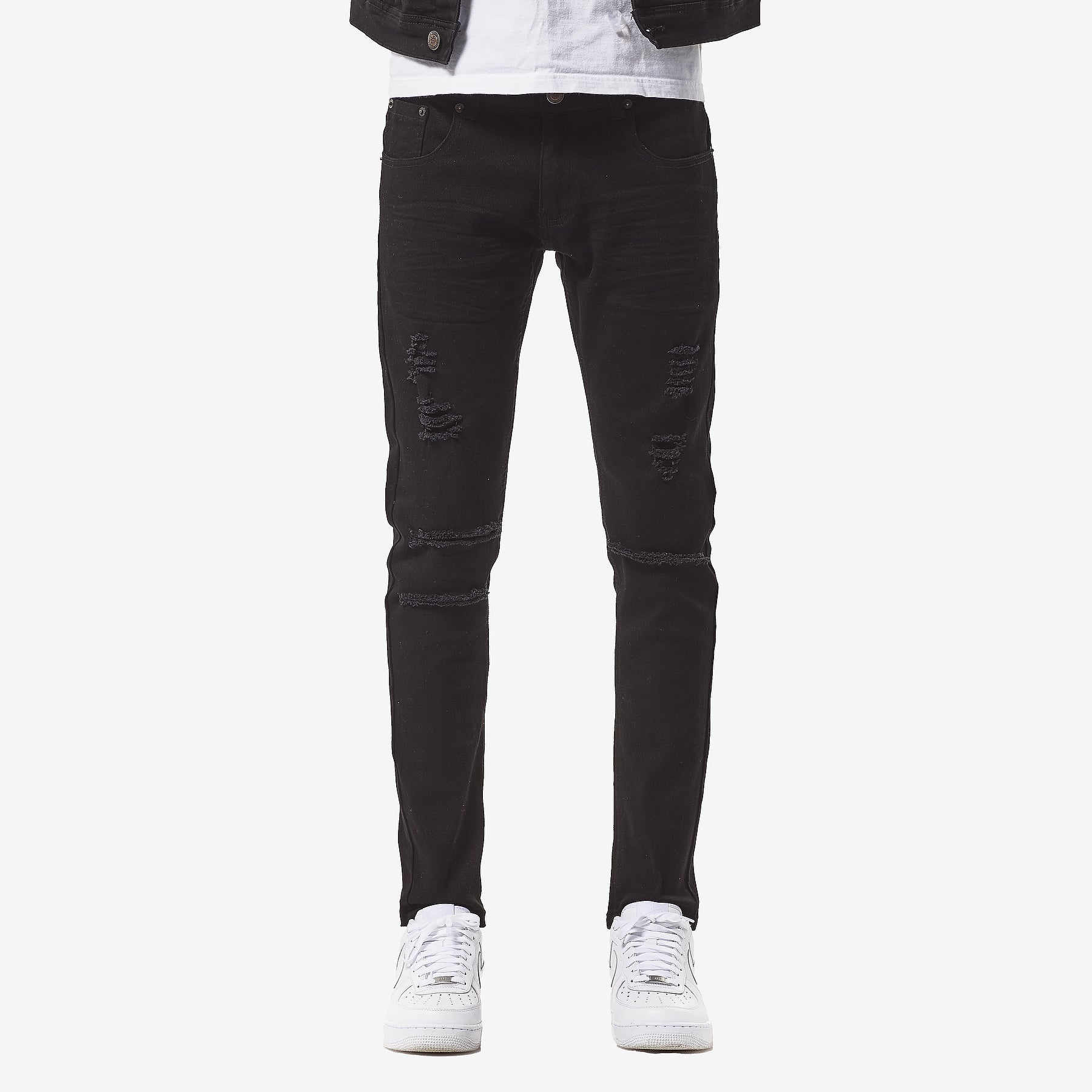 JET BLACK PANTS WITH RIPS - Copper Rivet