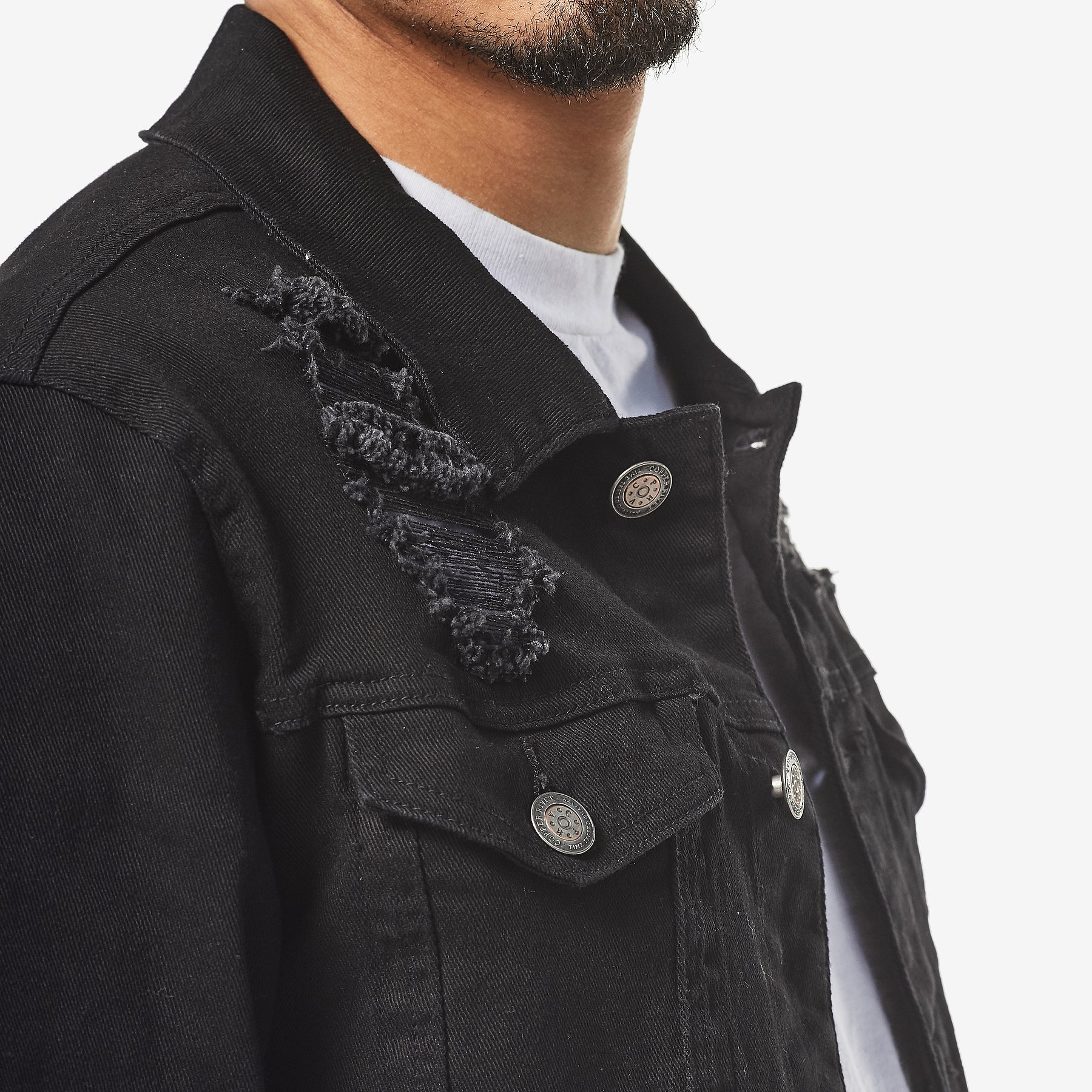 JET BLACK DENIM JACKET - Copper Rivet