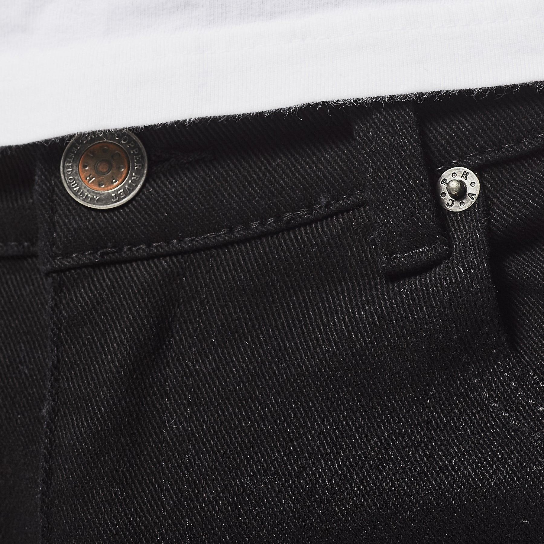 JET BLACK PANTS WITH RIPS - Copper Rivet