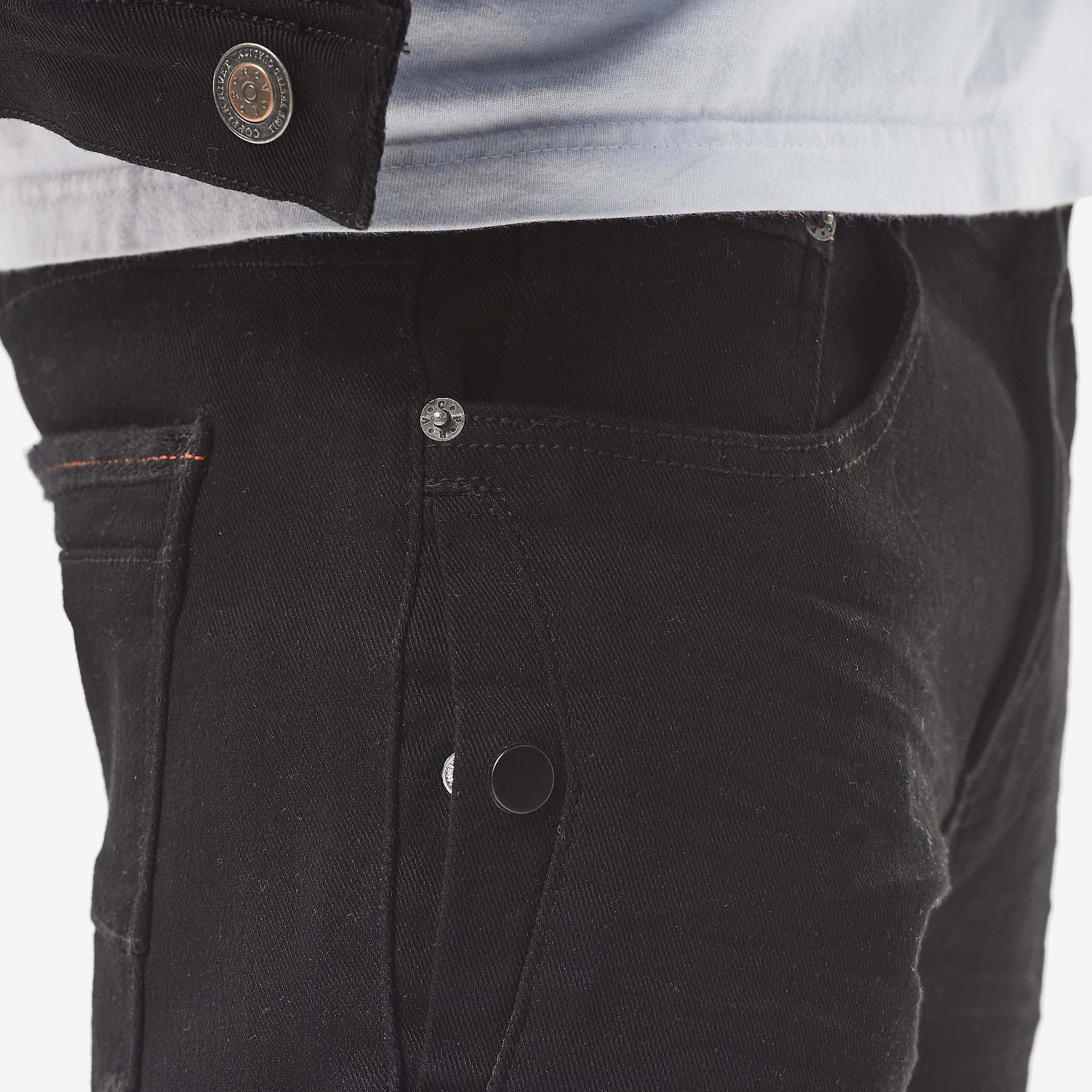 JET BLACK PANTS WITH SIDE POCKETS - Copper Rivet