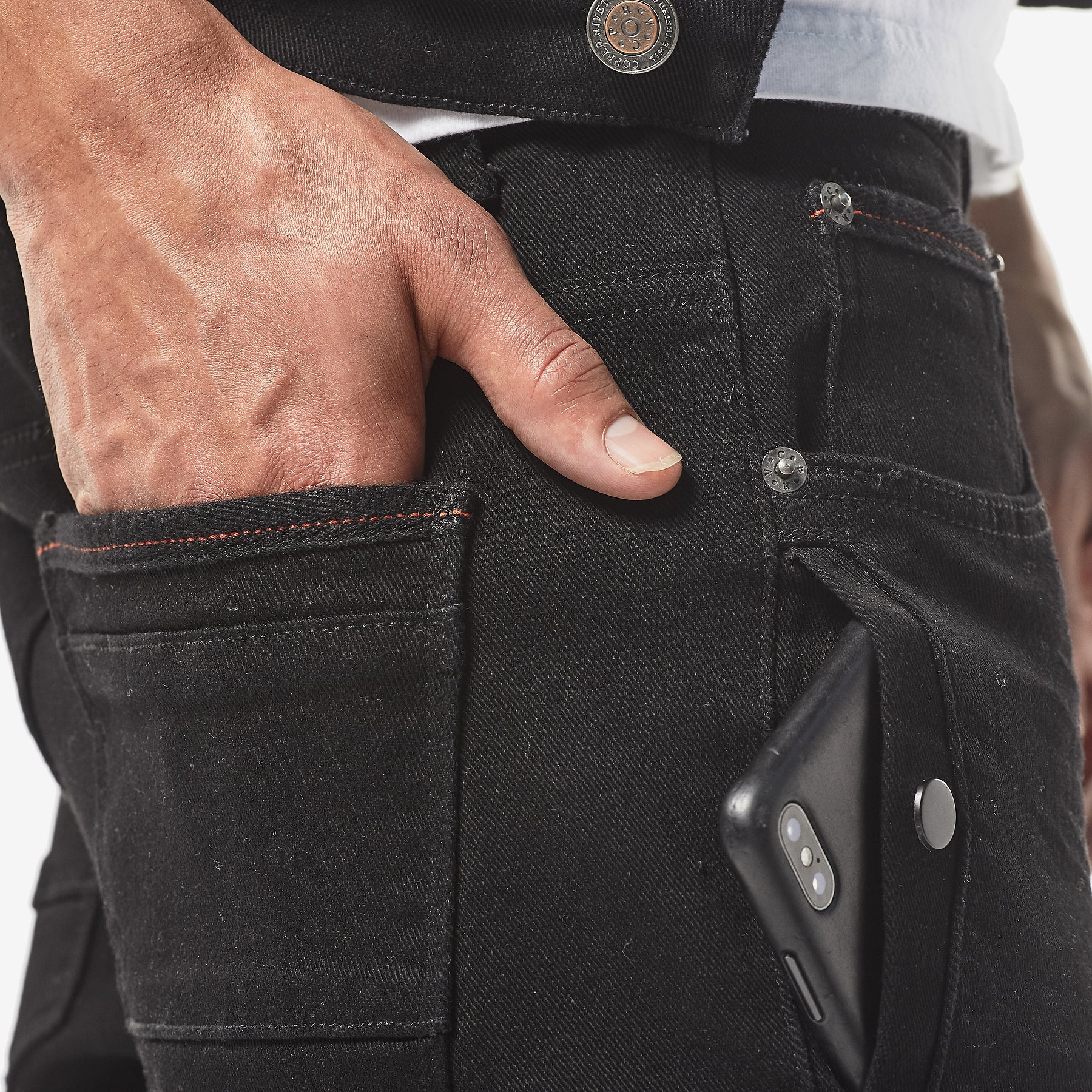 JET BLACK PANTS WITH SIDE POCKETS - Copper Rivet