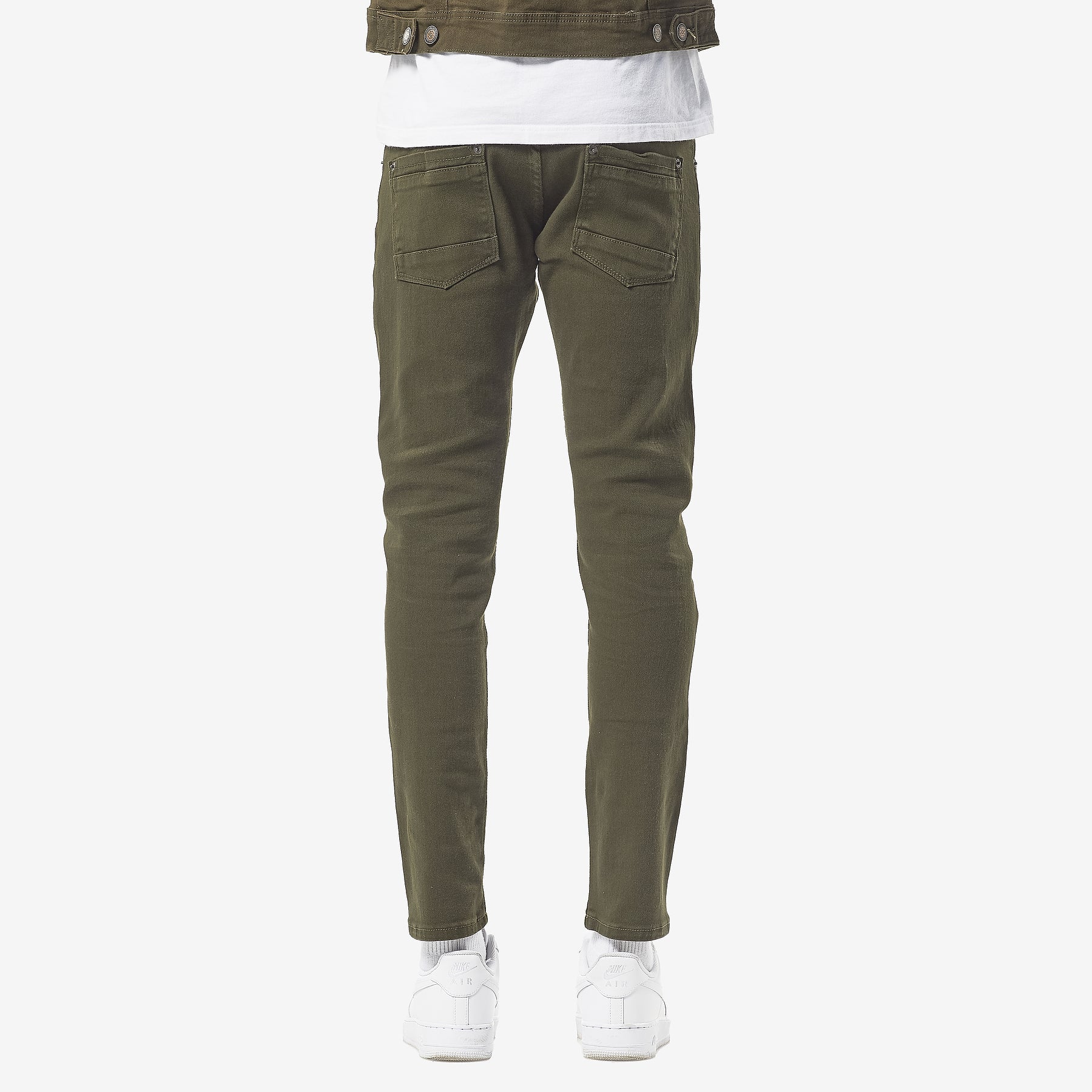 OLIVE PANTS WITH RIPS - Copper Rivet