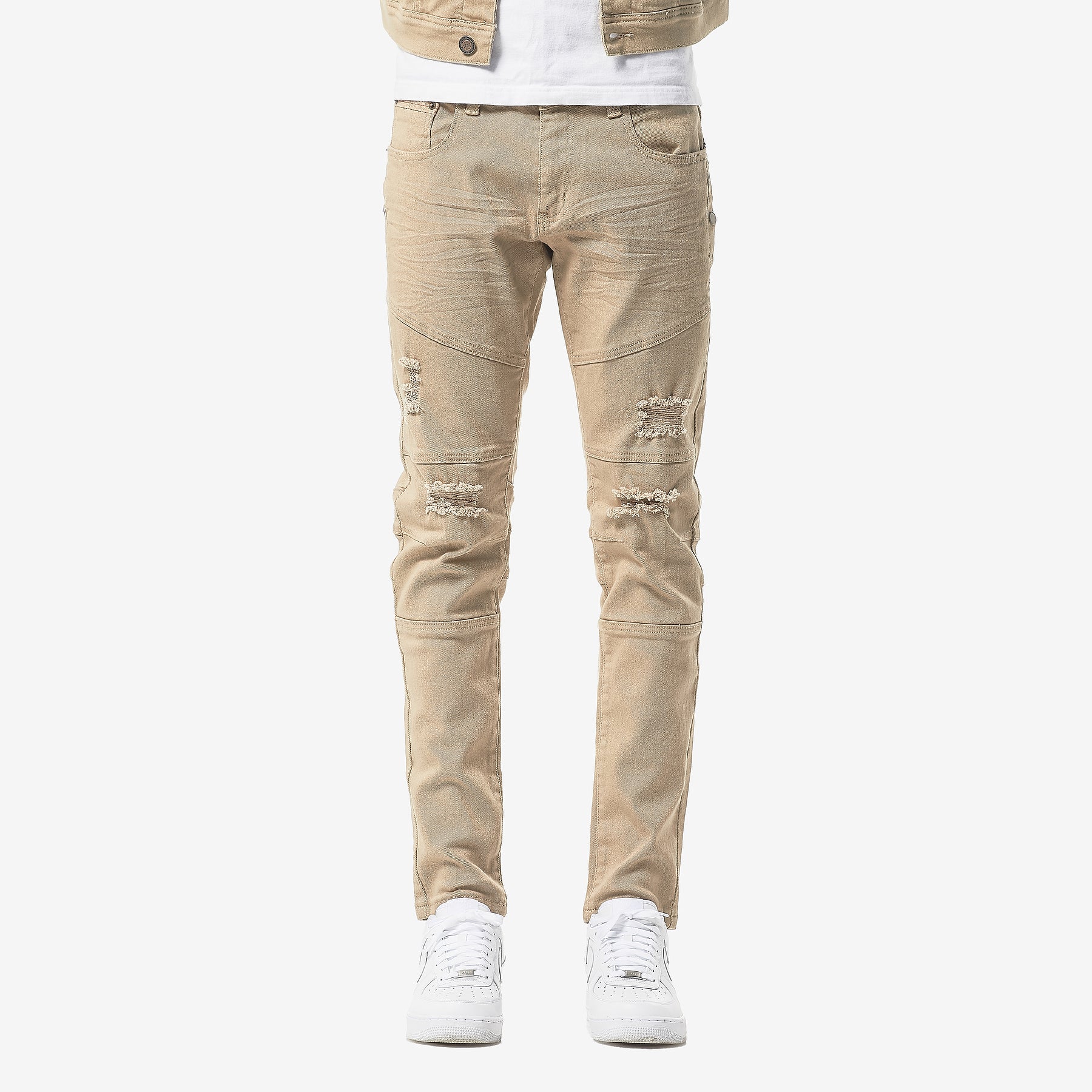 KHAKI TWILL PANTS WITH SIDE POCKETS - Copper Rivet