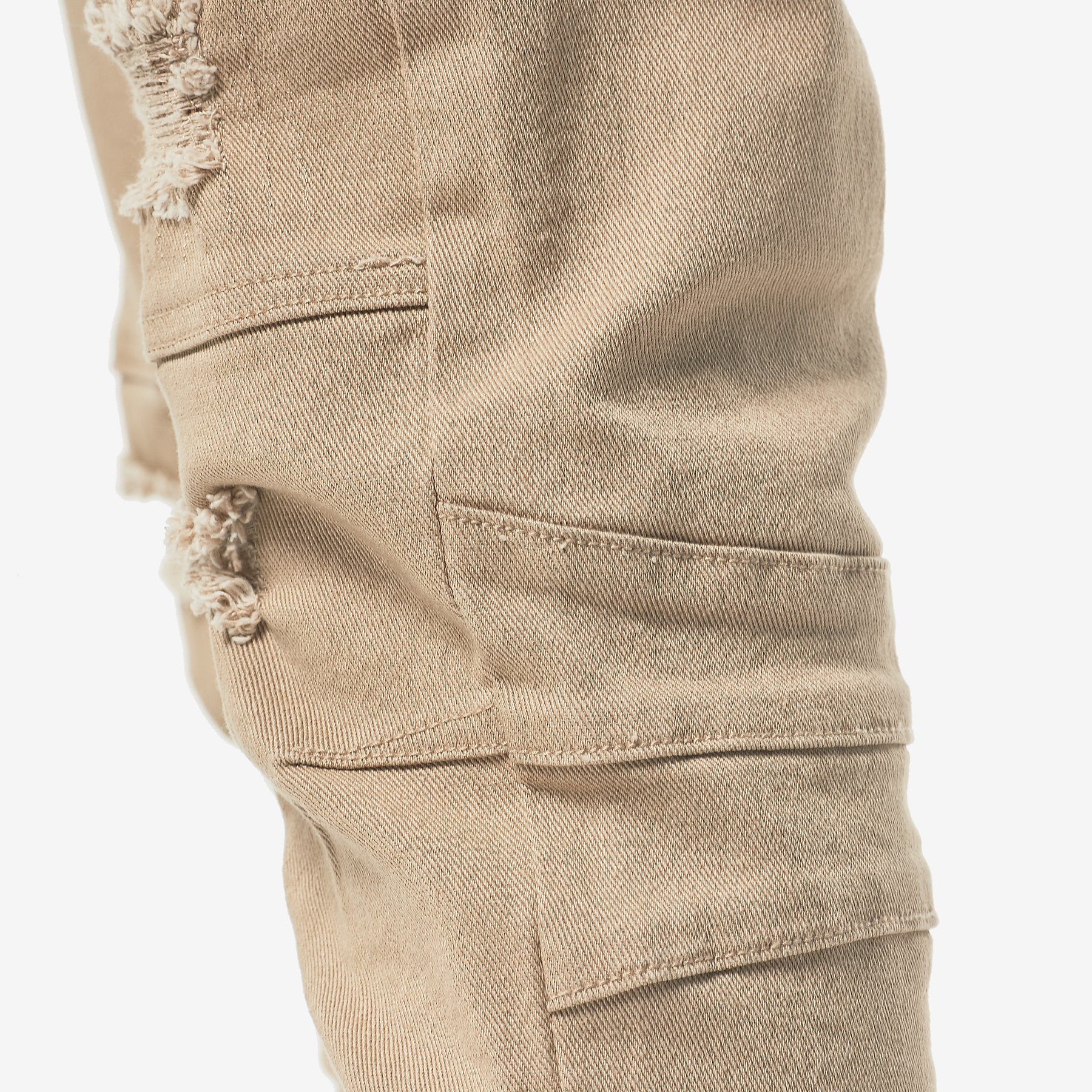 KHAKI TWILL PANTS WITH SIDE POCKETS - Copper Rivet