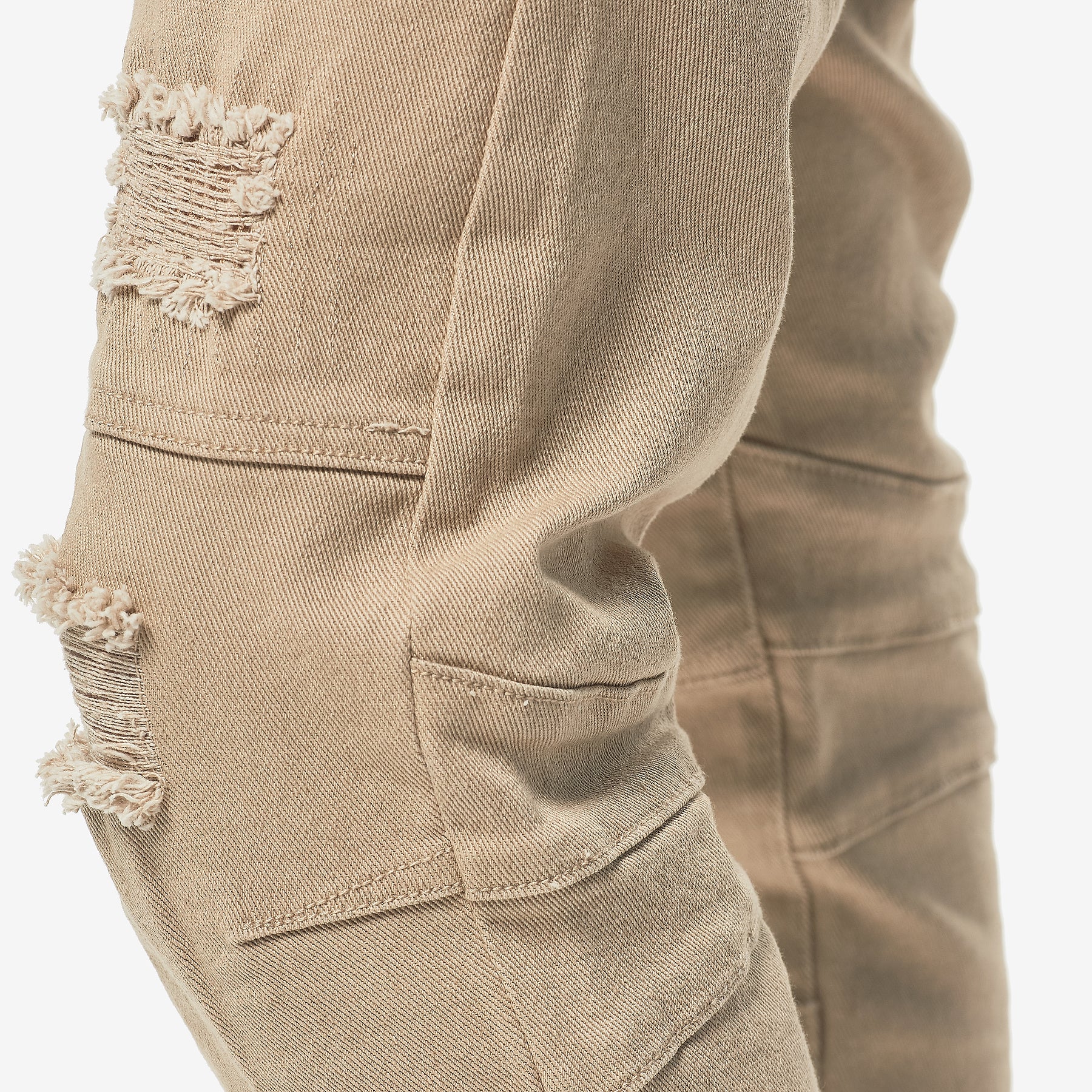 KHAKI TWILL PANTS WITH SIDE POCKETS - Copper Rivet