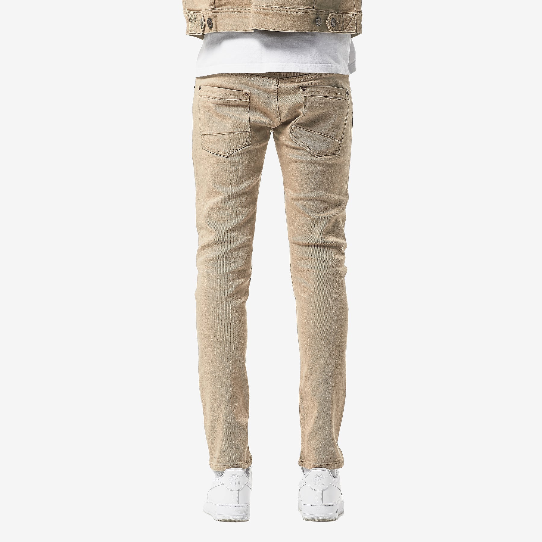 KHAKI PANTS WITH RIPS - Copper Rivet