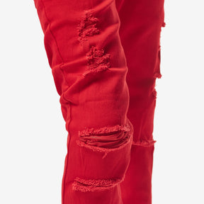 RED PANTS WITH RIPS - Copper Rivet