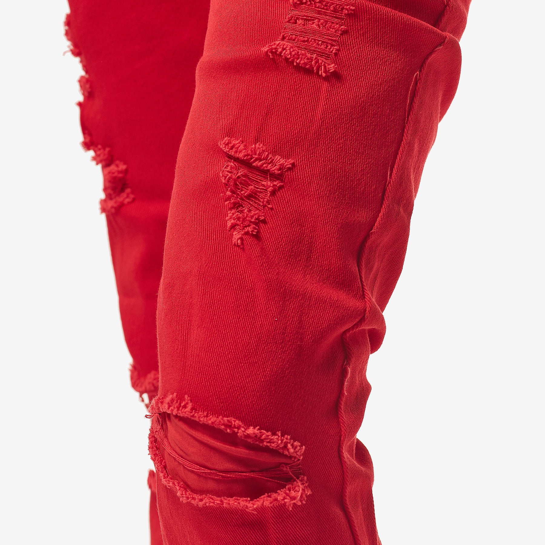 RED PANTS WITH RIPS - Copper Rivet