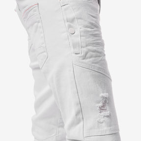 WHITE PANTS WITH SIDE POCKETS - Copper Rivet