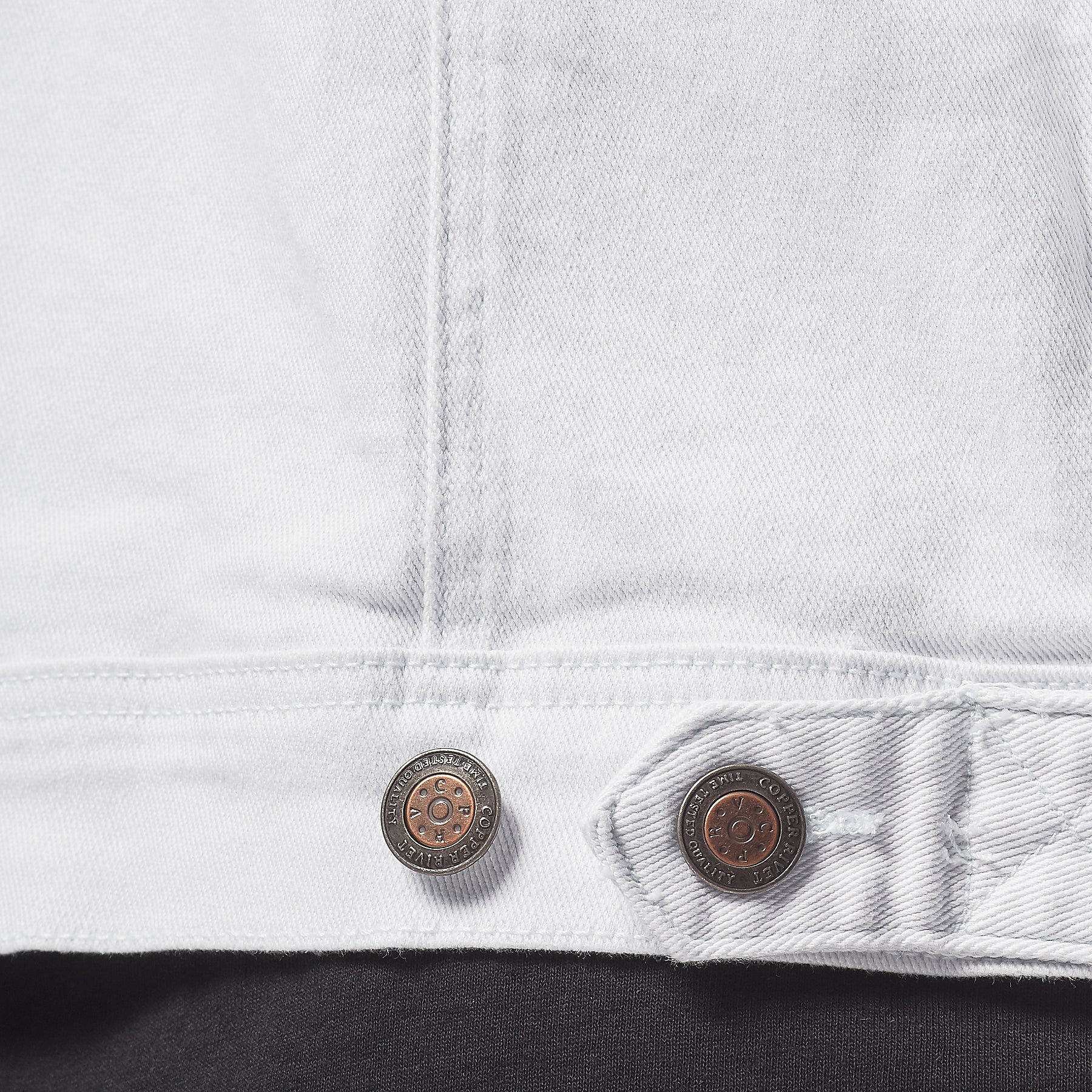 WHITE DENIM JACKET - Copper Rivet