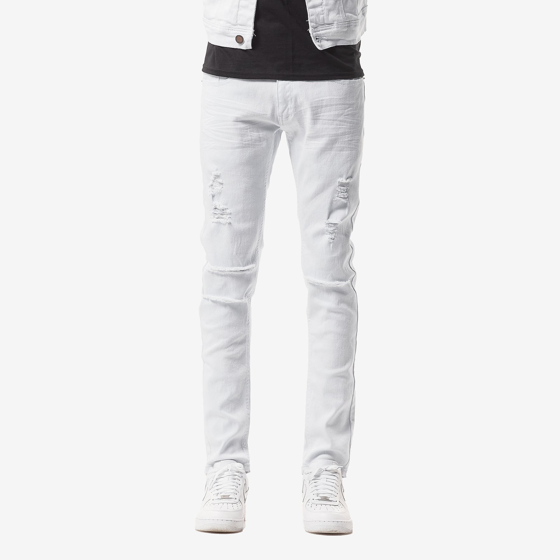 WHITE PANTS WITH RIPS - Copper Rivet
