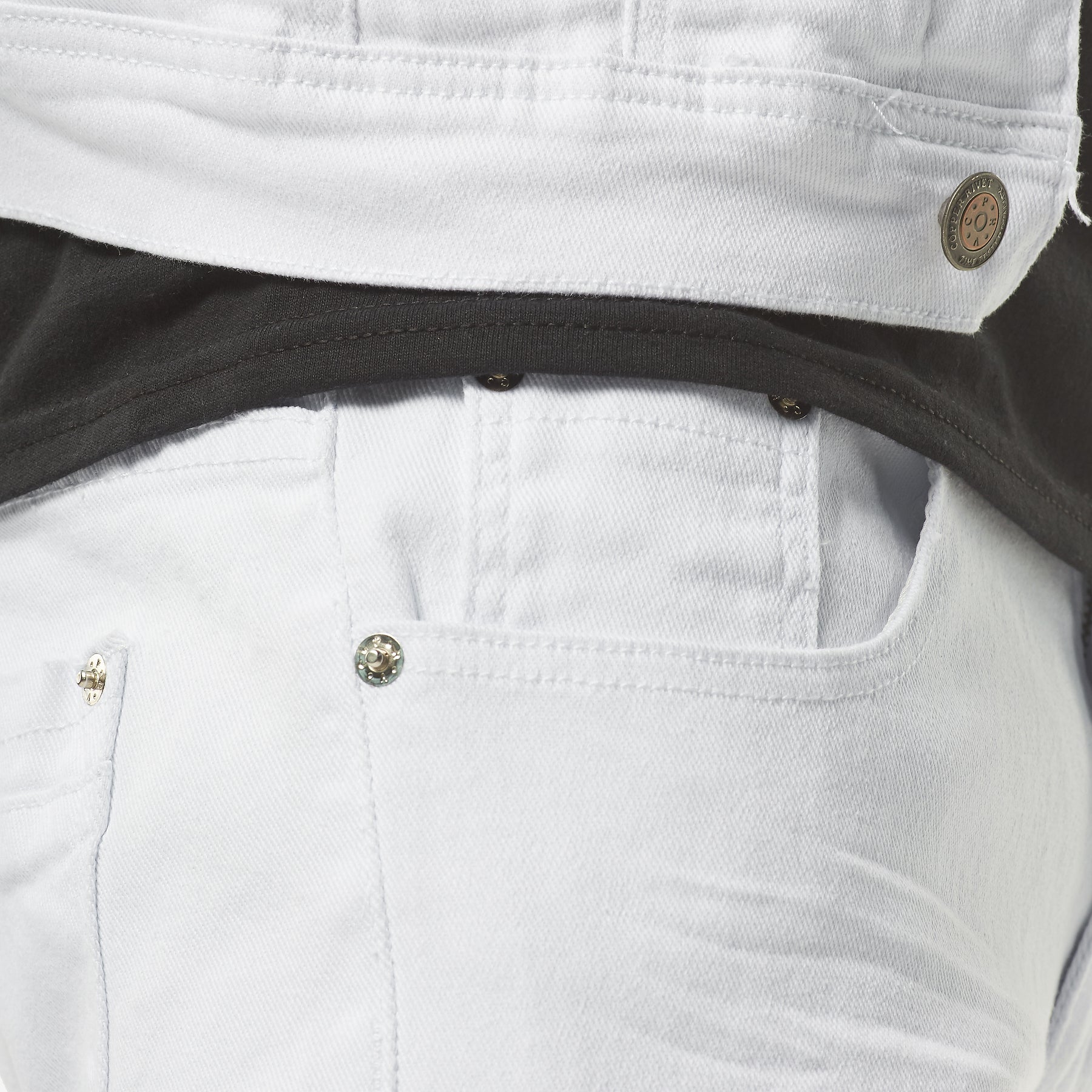 WHITE PANTS WITH RIPS - Copper Rivet