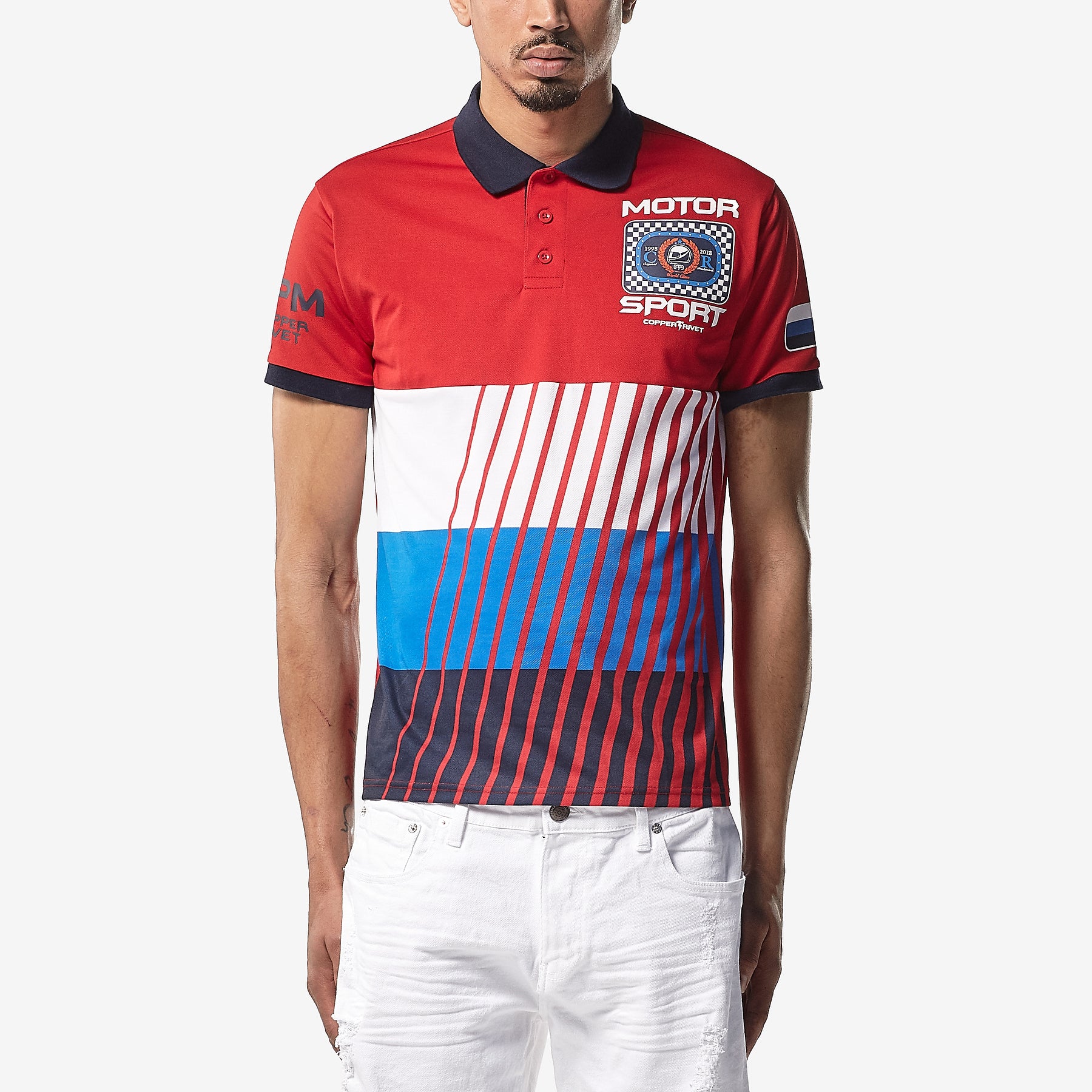 SPORT RED POLO TEE - Copper Rivet