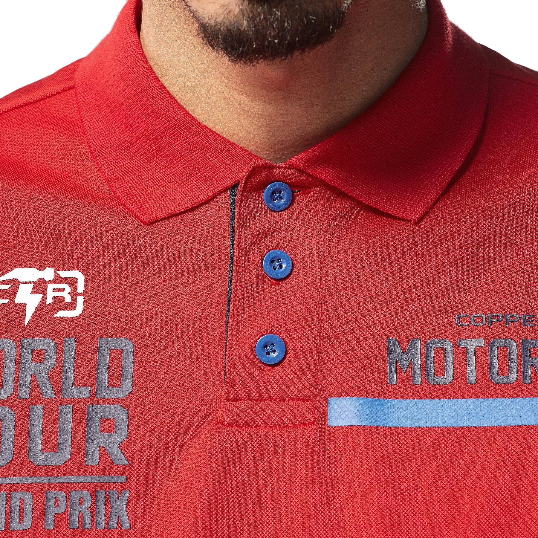 WORLD TOUR RED POLO TEE - Copper Rivet
