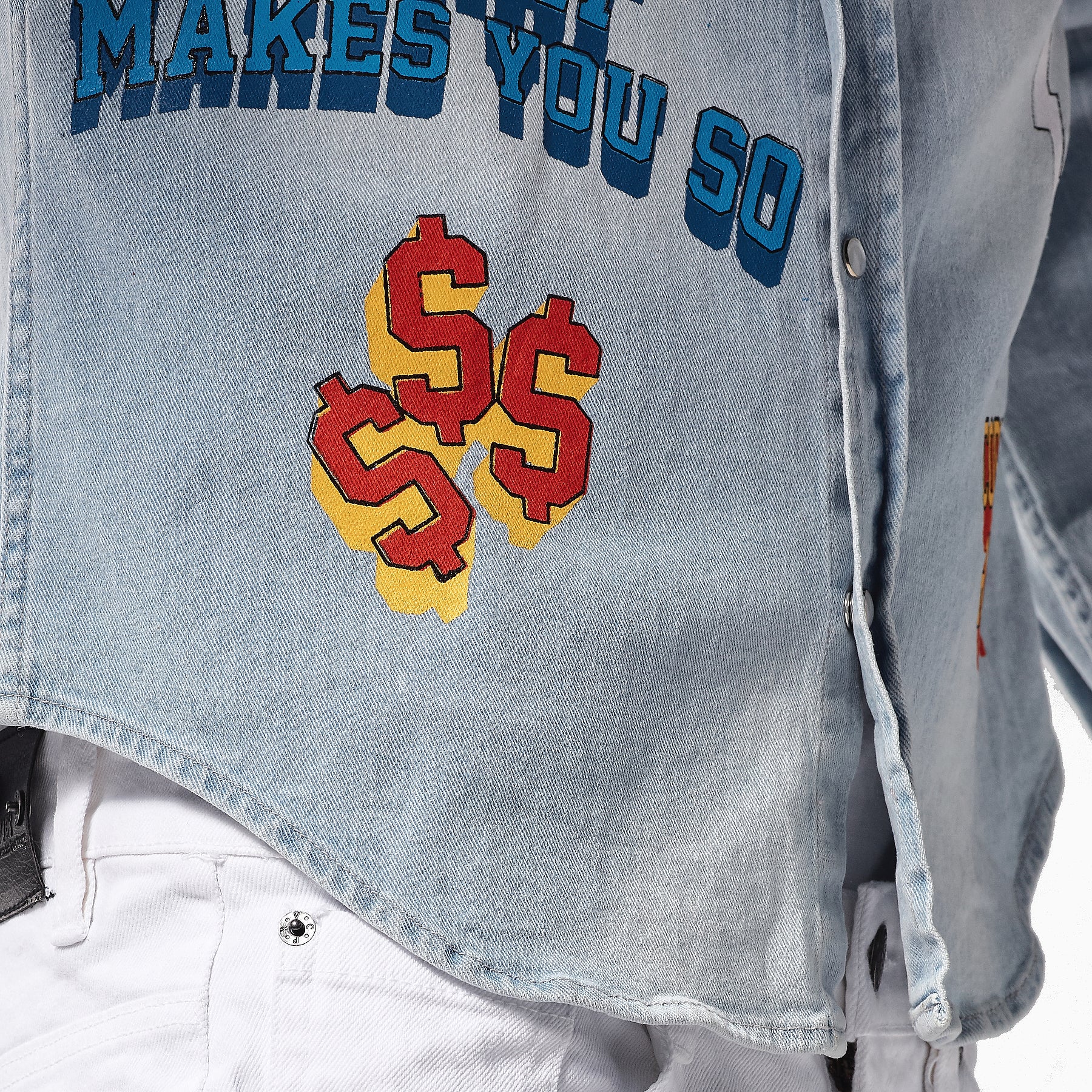 LIGHT BLUE DENIM SHIRT WITH PRINTS - Copper Rivet