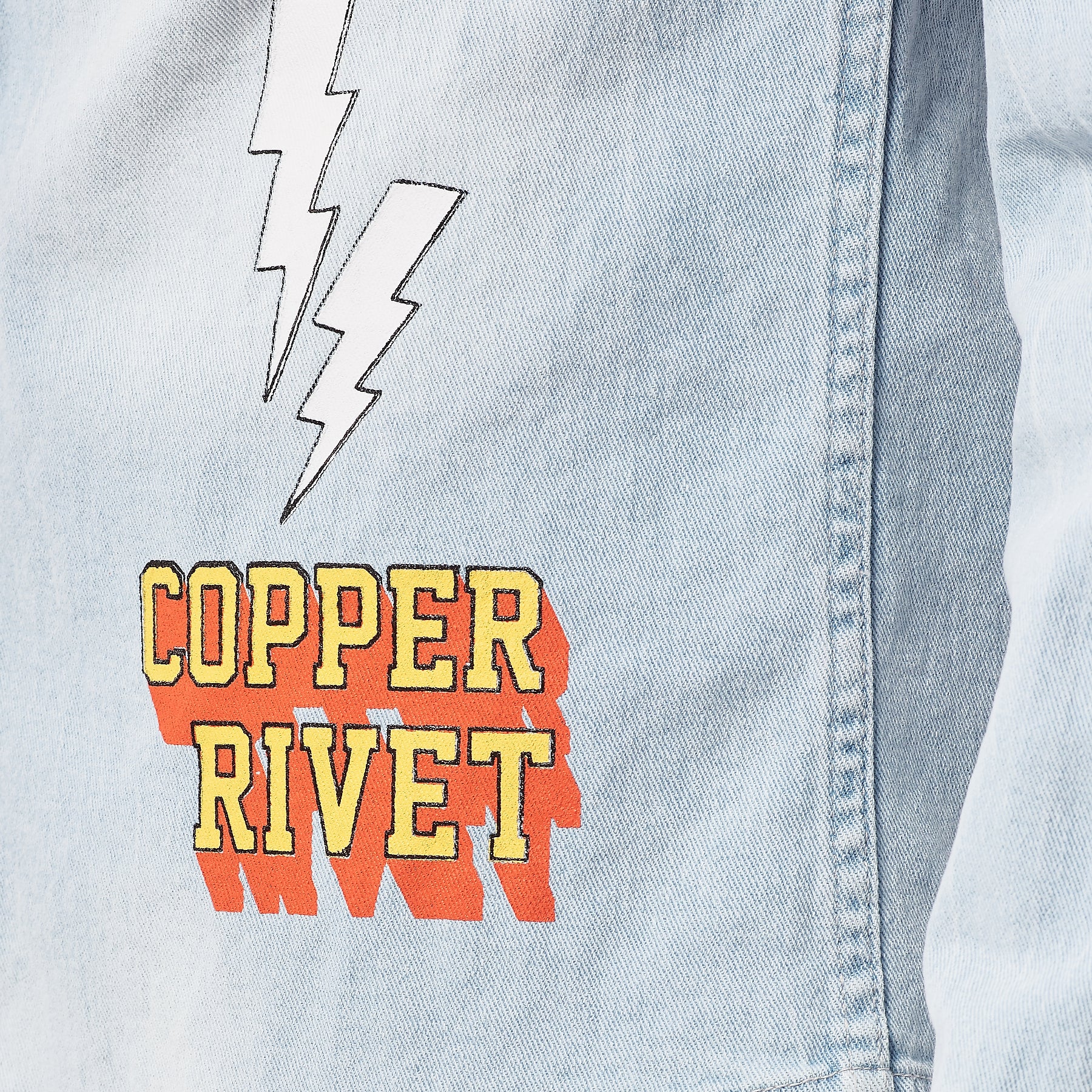 LIGHT BLUE DENIM SHIRT WITH PRINTS - Copper Rivet
