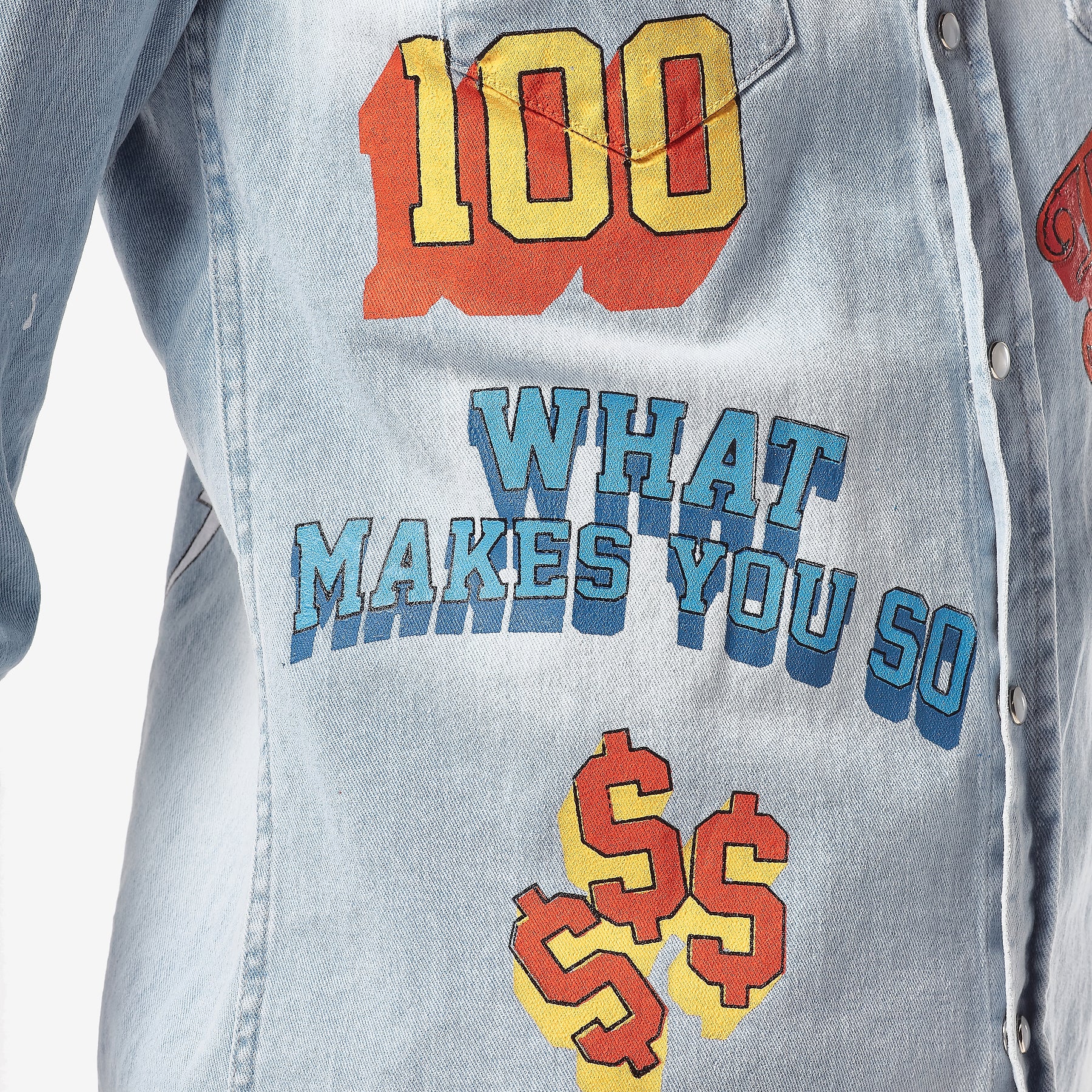 LIGHT BLUE DENIM SHIRT WITH PRINTS - Copper Rivet