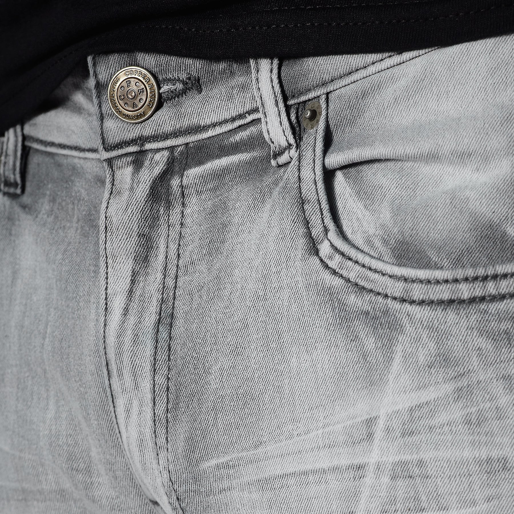 GREY JEANS WITH CELLPHONE POCKETS