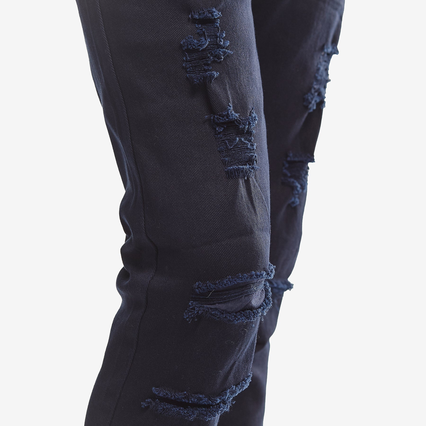 NAVY PANTS WITH RIPS - Copper Rivet
