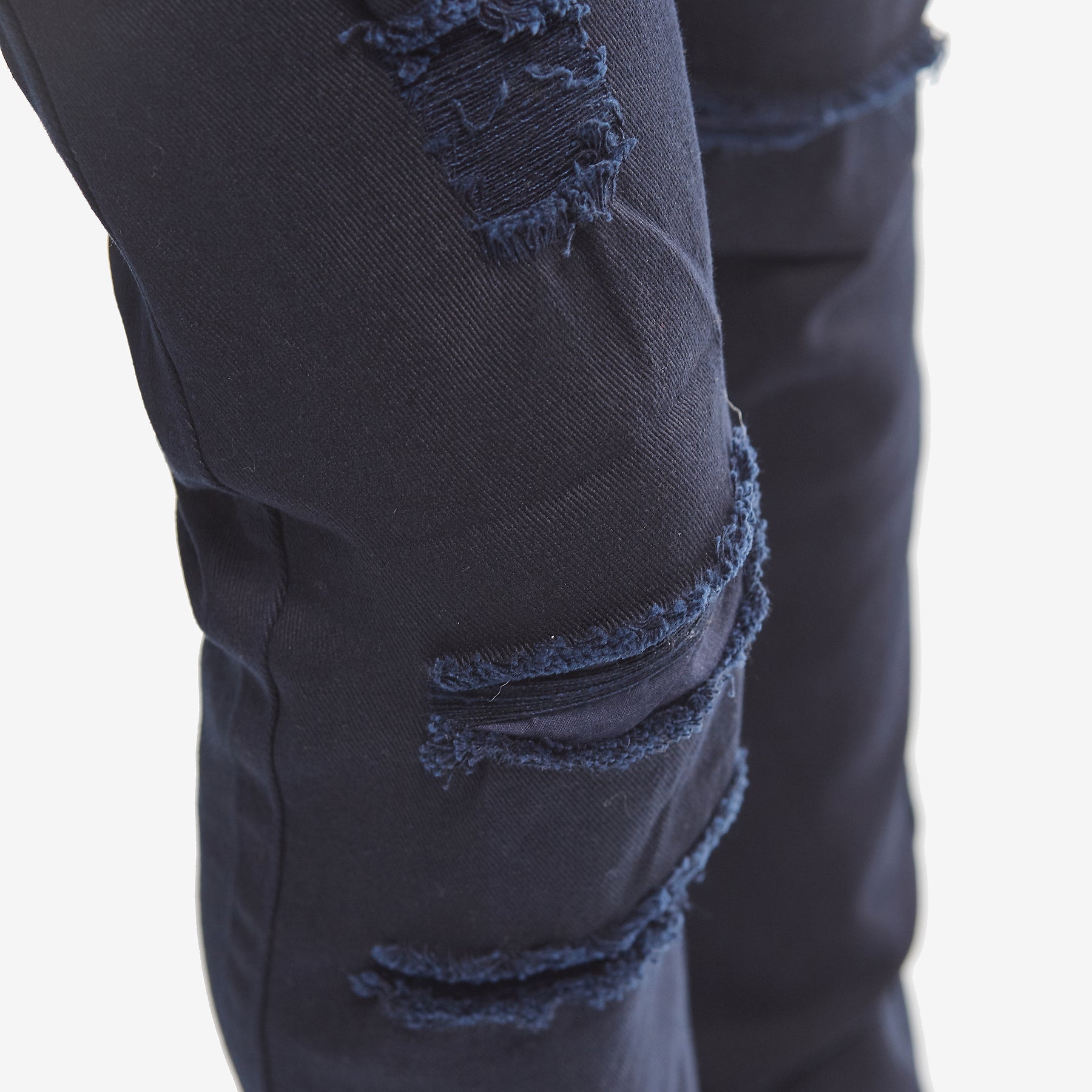 NAVY PANTS WITH RIPS - Copper Rivet