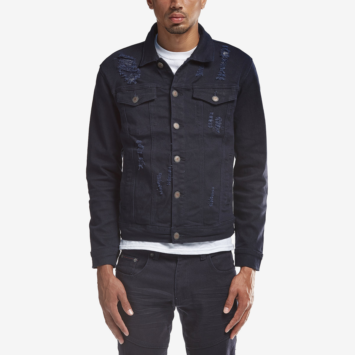 NAVY DENIM JACKET - Copper Rivet