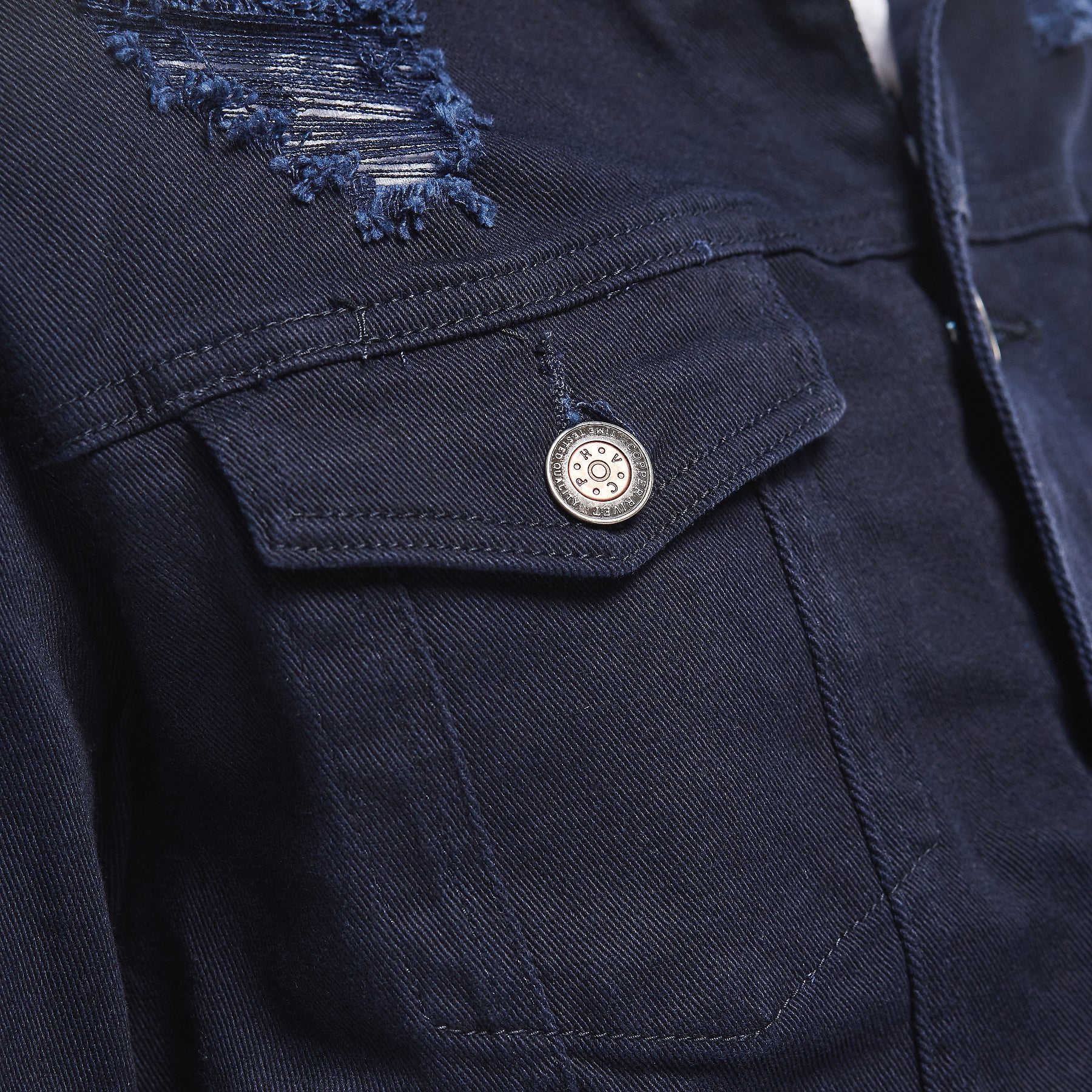 NAVY DENIM JACKET - Copper Rivet