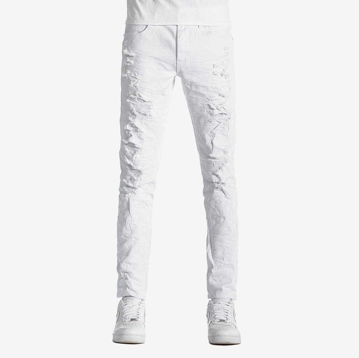 WHITE PANTS WITH RIPS & PERMANENT WRINKLES - Copper Rivet