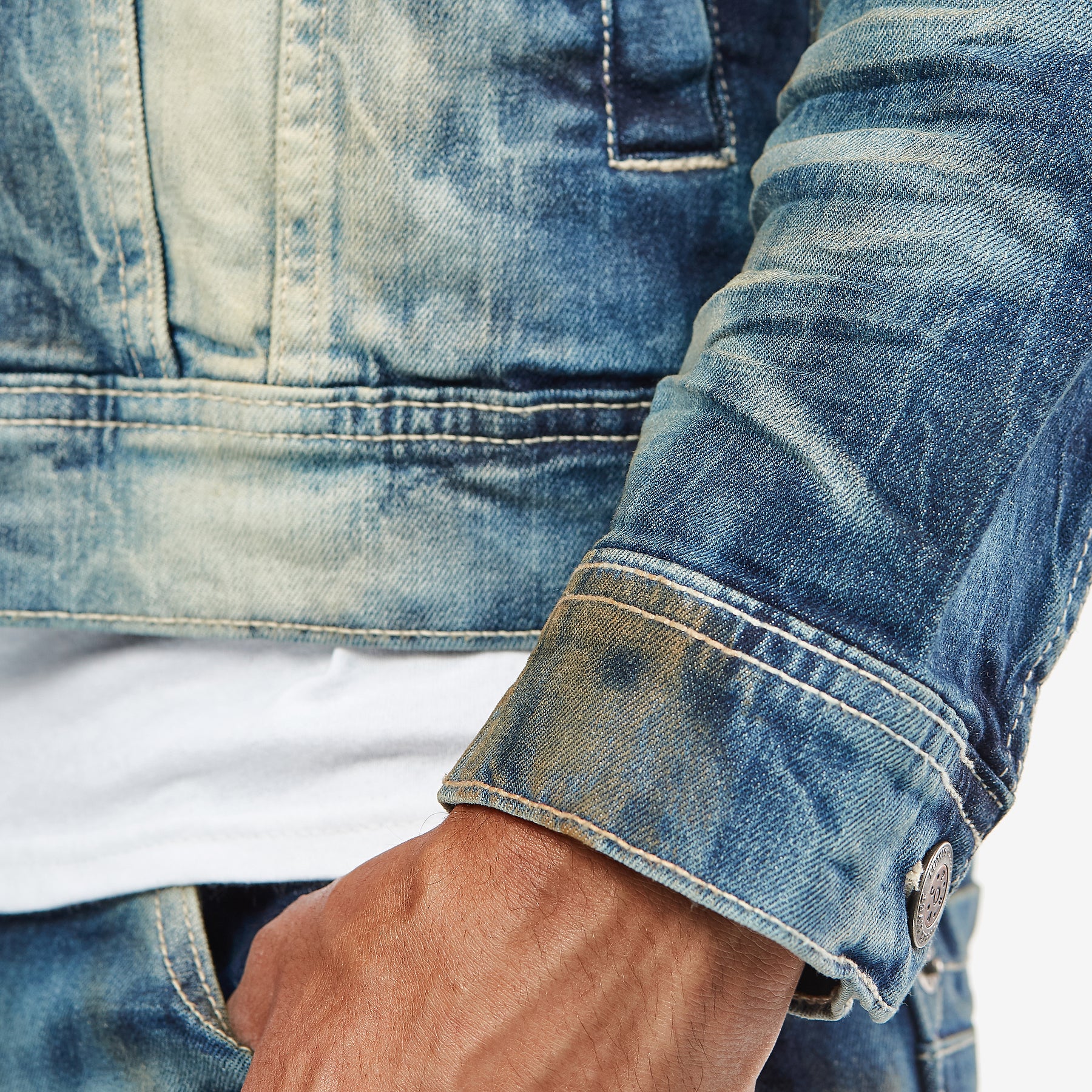 KHAKI TINT BLUE DENIM JACKET