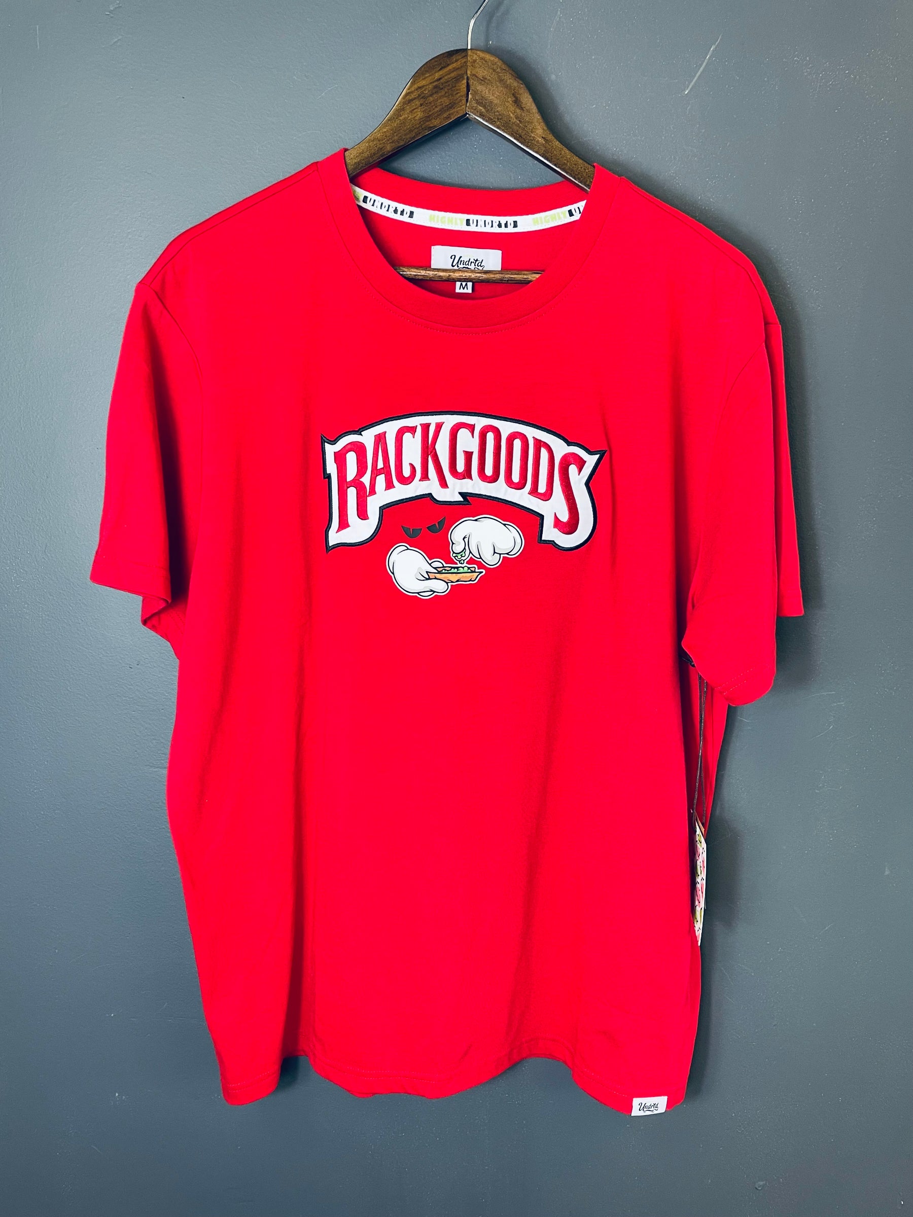RED "RACKGOODS" T-SHIRT