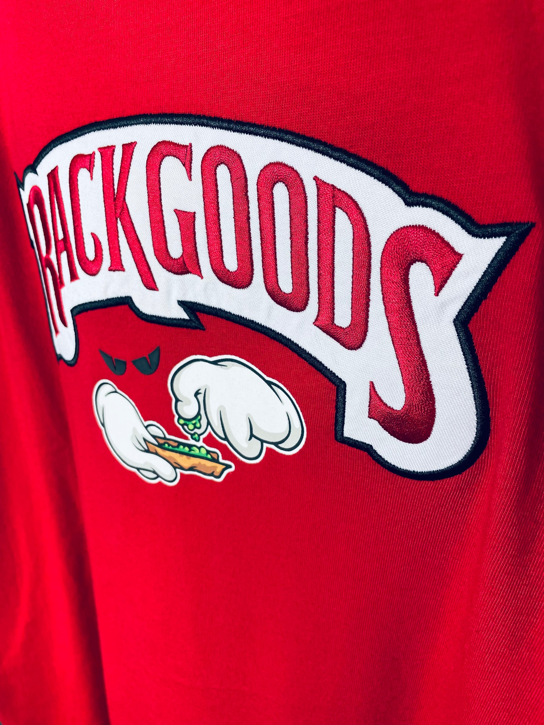 RED "RACKGOODS" T-SHIRT